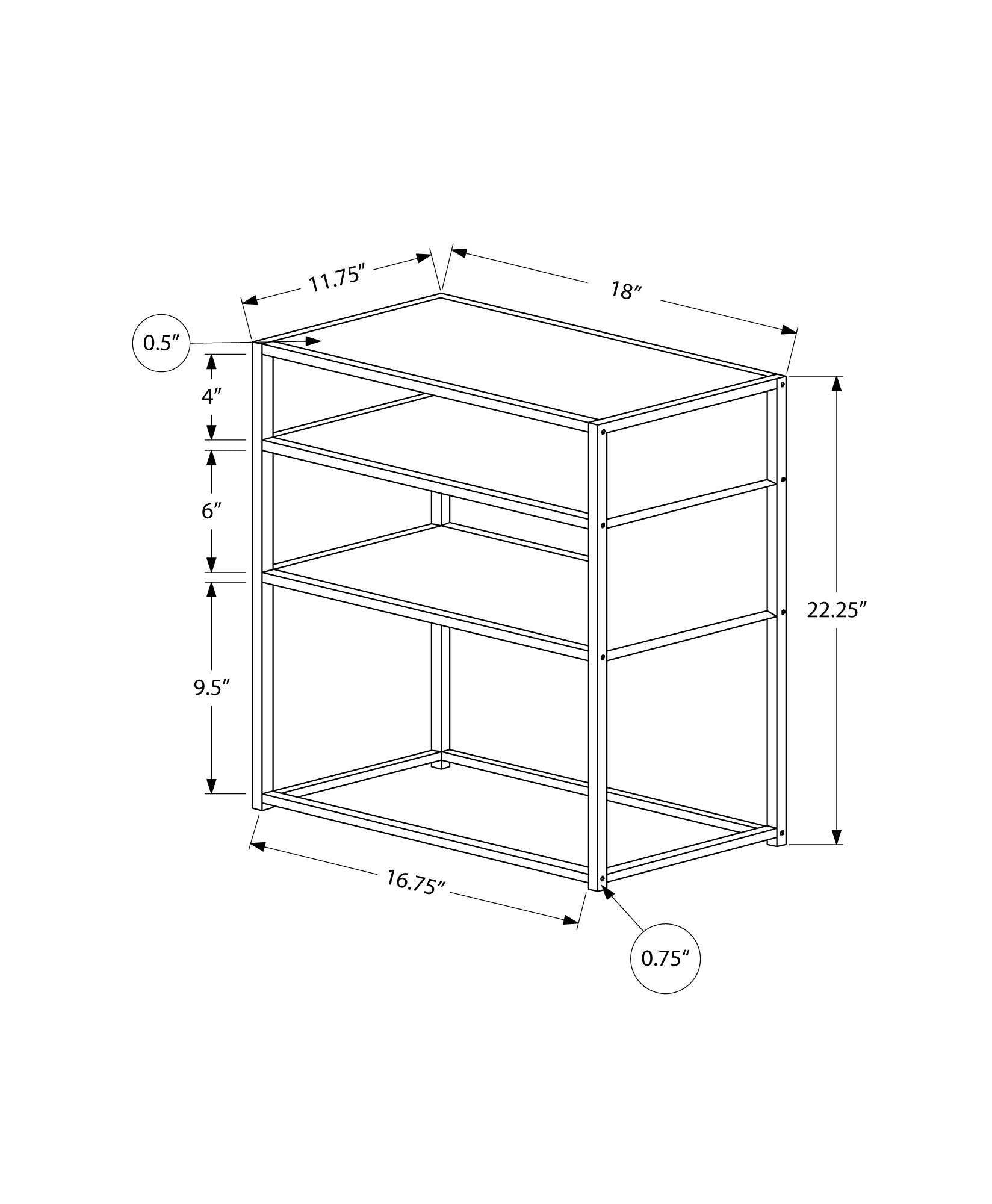 ACCENT TABLE - 22"H / DARK TAUPE / BLACK METAL-Accent Table-DECOROLALA