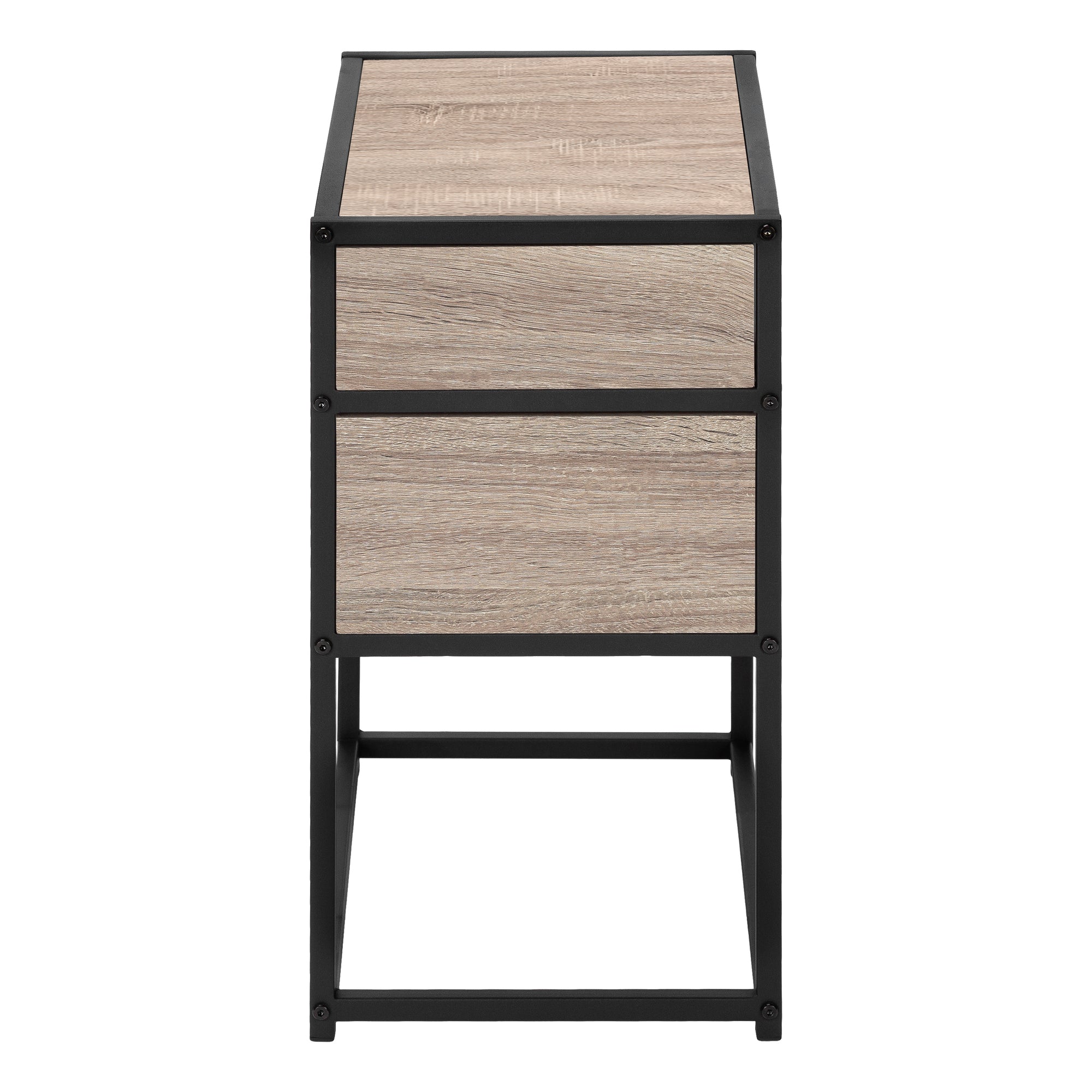 ACCENT TABLE - 22"H / DARK TAUPE / BLACK METAL-Accent Table-DECOROLALA