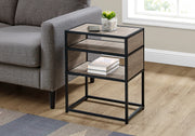 ACCENT TABLE - 22"H / DARK TAUPE / BLACK METAL-Accent Table-DECOROLALA