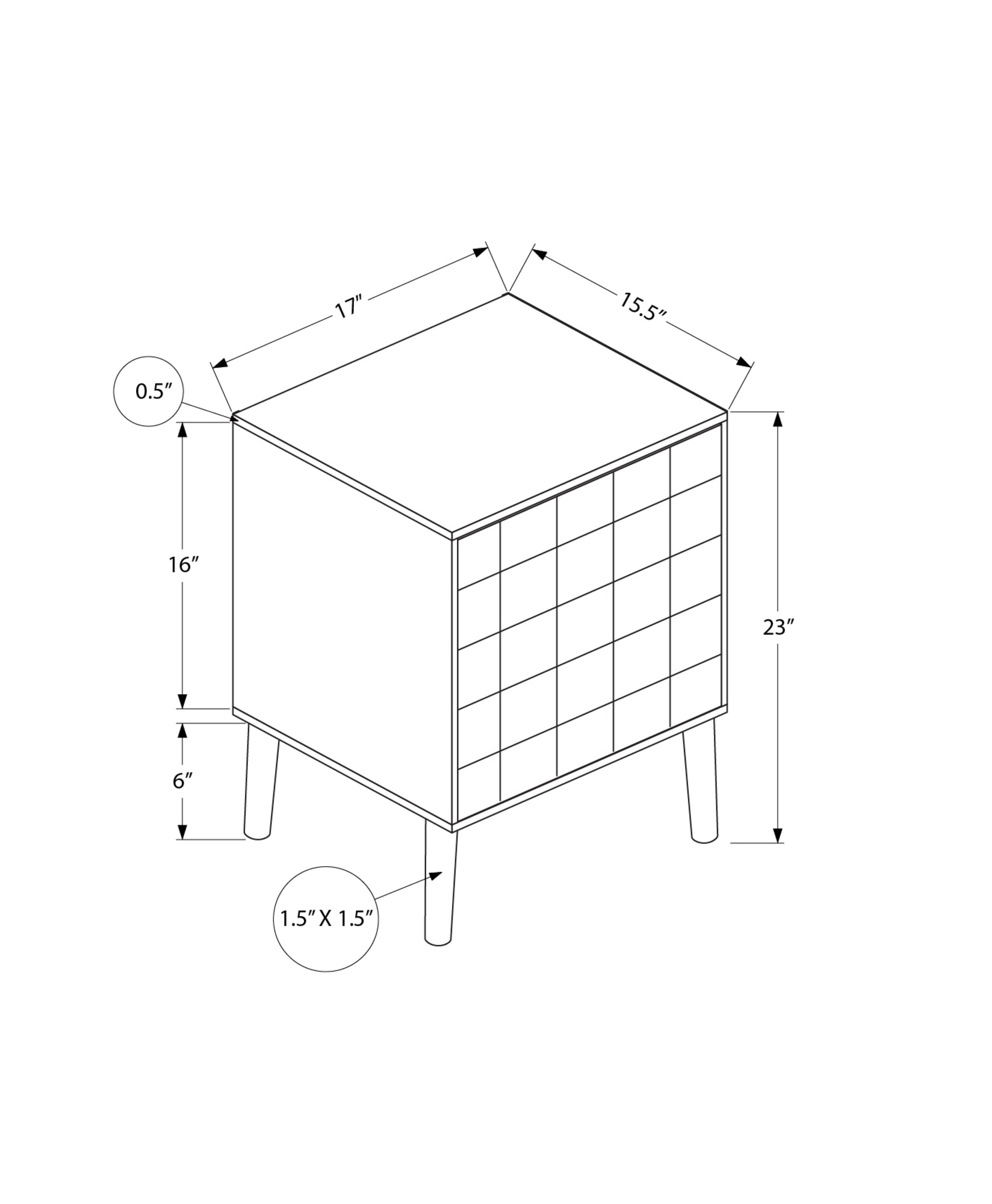 ACCENT TABLE - 23"H / DARK WALNUT END TABLE-Accent Table-DECOROLALA
