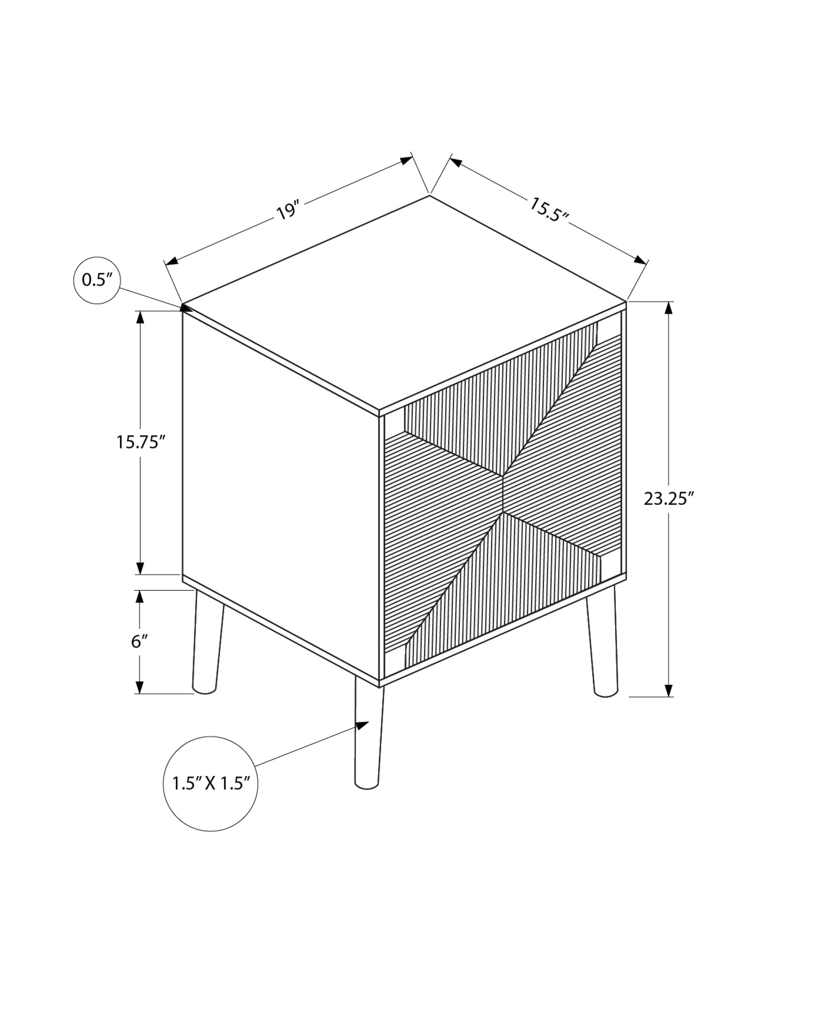 ACCENT TABLE - 23"H / LIGHT WALNUT / SEAGRASS END TABLE-Accent Table-DECOROLALA