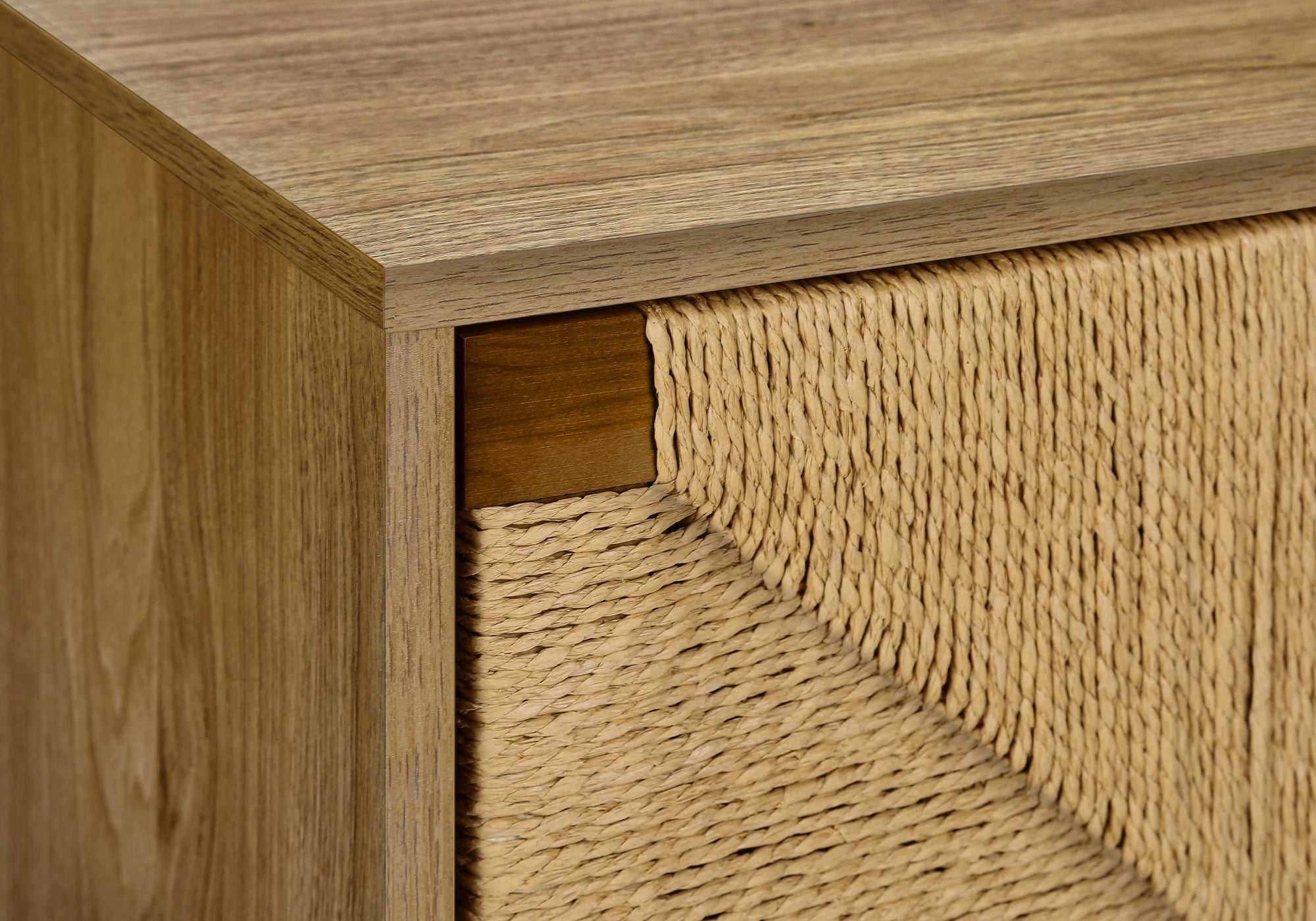 ACCENT TABLE - 23"H / LIGHT WALNUT / SEAGRASS END TABLE-Accent Table-DECOROLALA