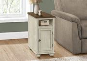 ACCENT TABLE - 24"H / ANTIQUE WHITE / ESPRESSO VENEER-Accent Table-DECOROLALA