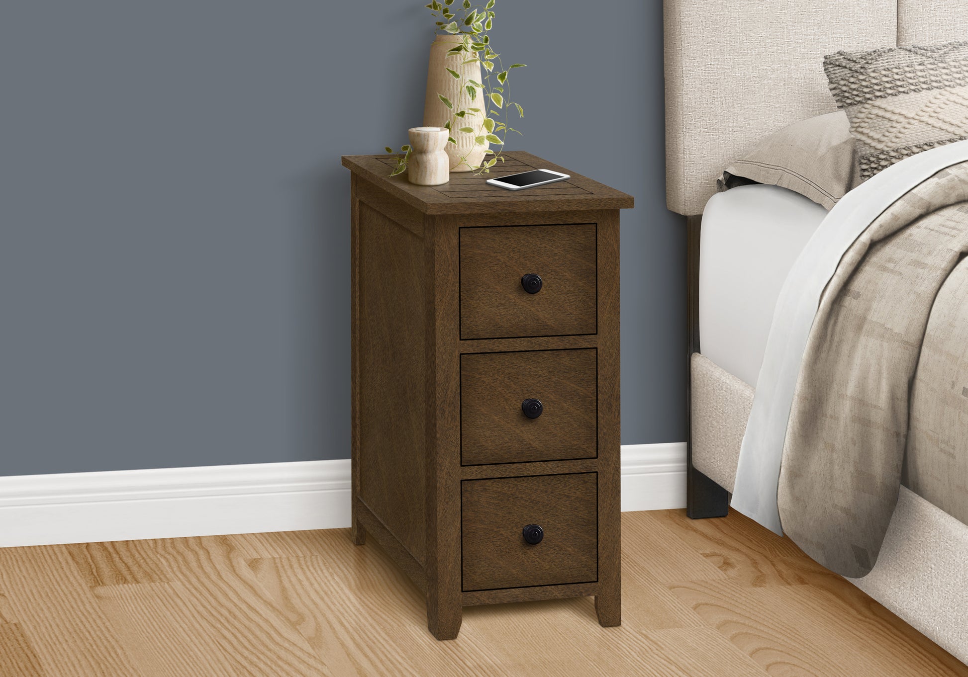 ACCENT TABLE - 24"H / ESPRESSO VENEER END TABLE-Accent Table-DECOROLALA