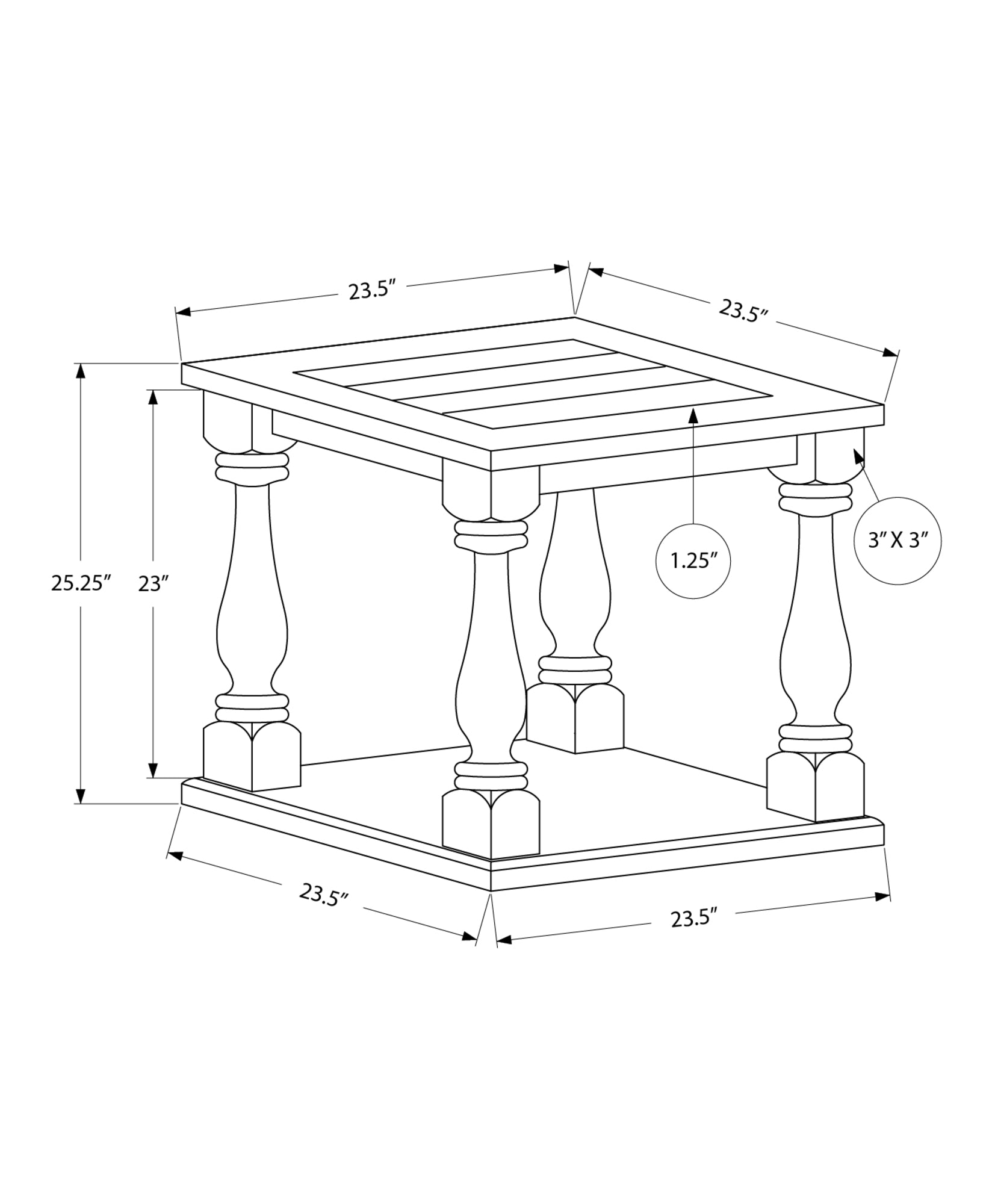 ACCENT TABLE - 25"H / ESPRESSO VENEER END TABLE-Accent Table-DECOROLALA
