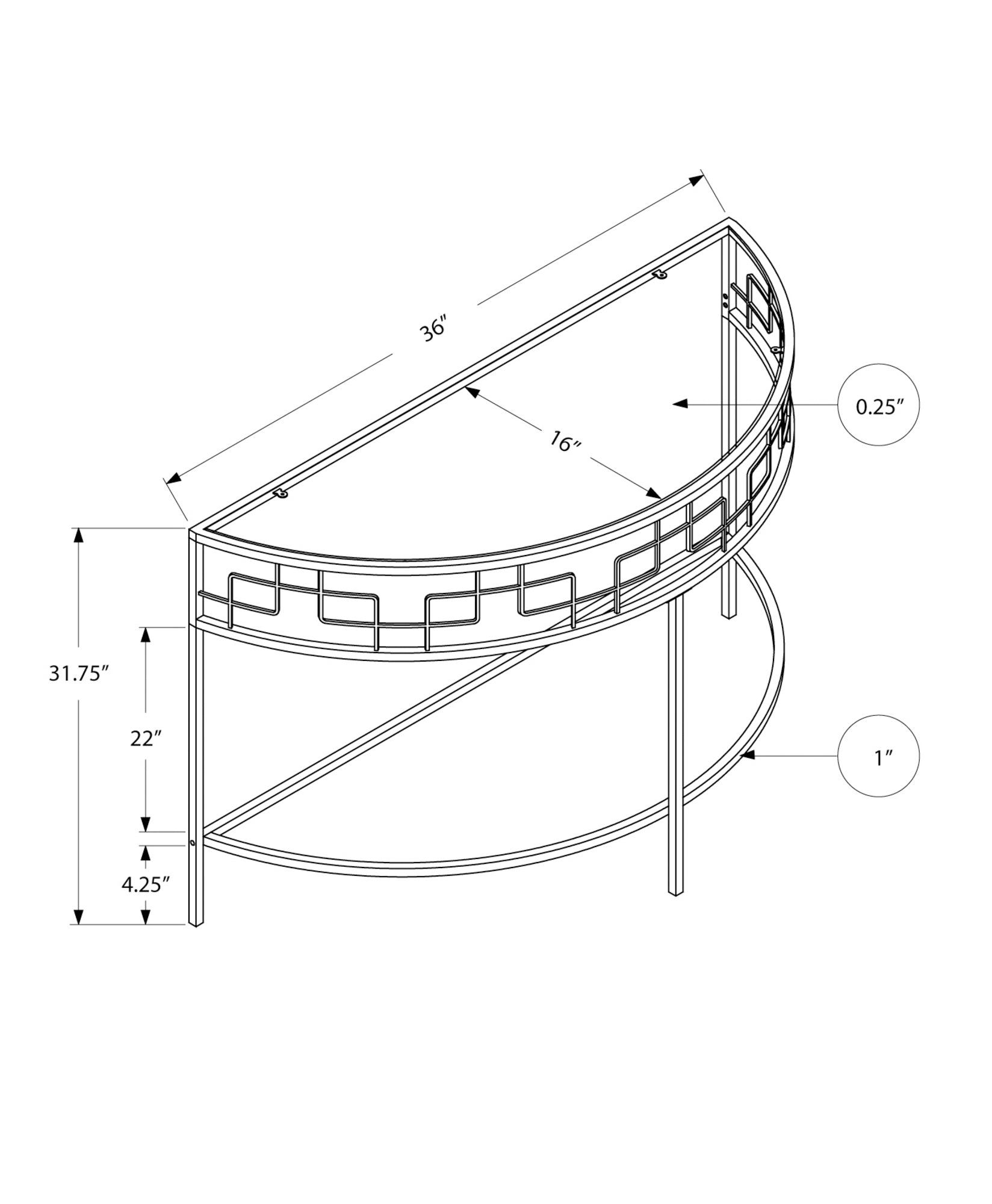 ACCENT TABLE - 36"L / WHITE METAL HALL CONSOLE-Accent Table-DECOROLALA