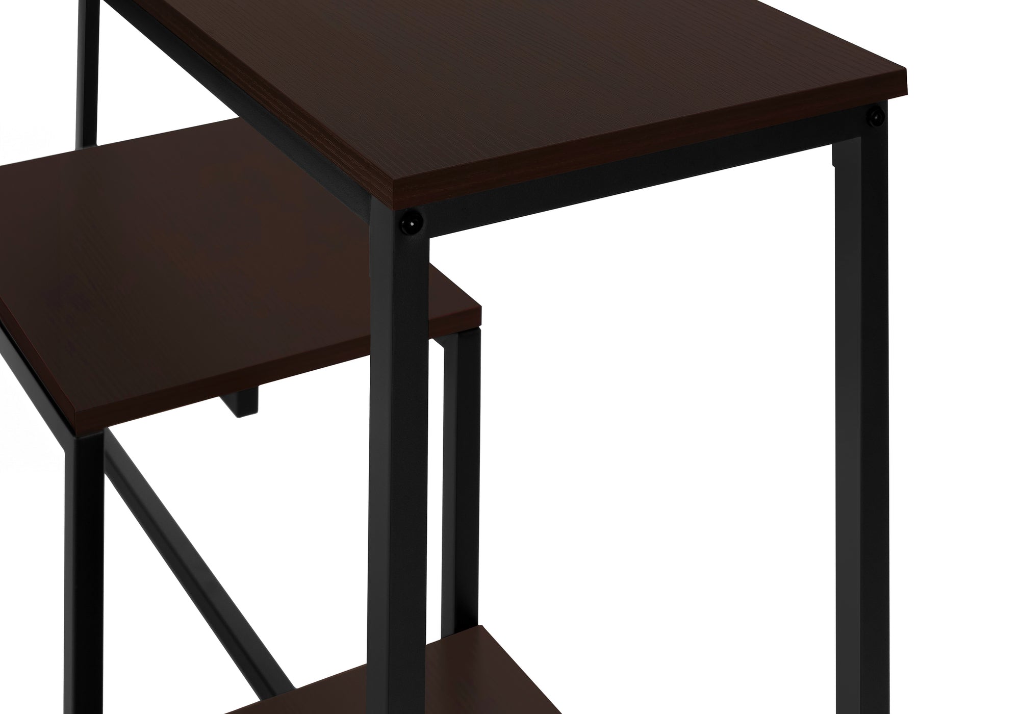 ACCENT TABLE - 48"L / ESPRESSO / BLACK METAL HALL CONSOLE-Accent Table-DECOROLALA