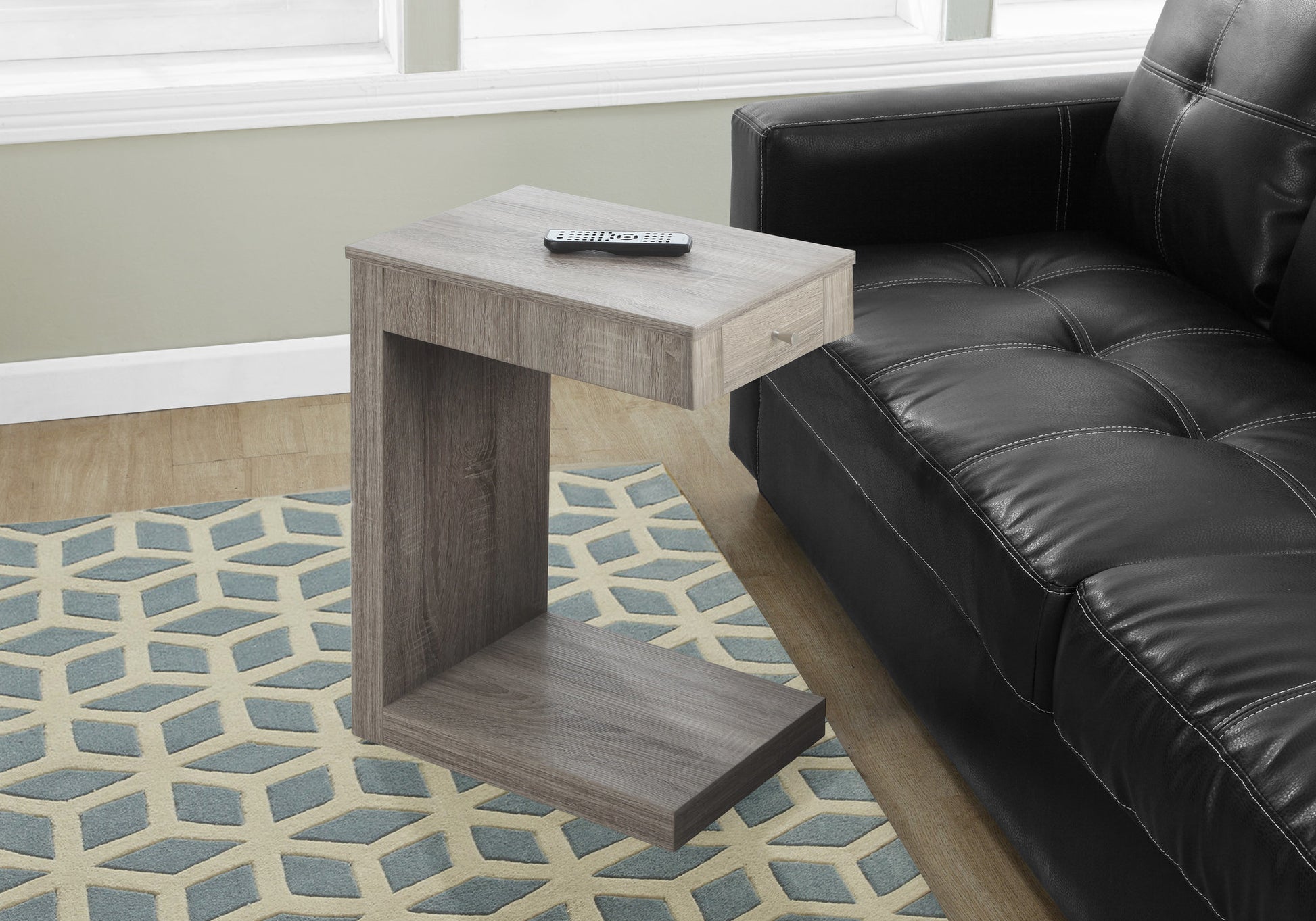 ACCENT TABLE - DARK TAUPE WITH A DRAWER-Accent Table-DECOROLALA