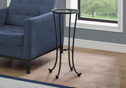 ACCENT TABLE - HAMMERED BLACK METAL WITH TEMPERED GLASS-Accent Table-DECOROLALA