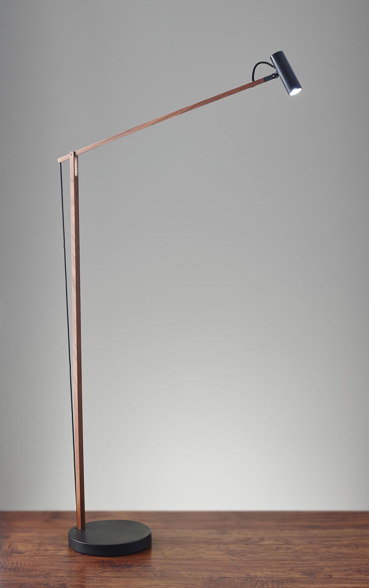 ADS360 Crane LED Floor Lamp - Walnut Adjustable-Lighting-DECOROLALA