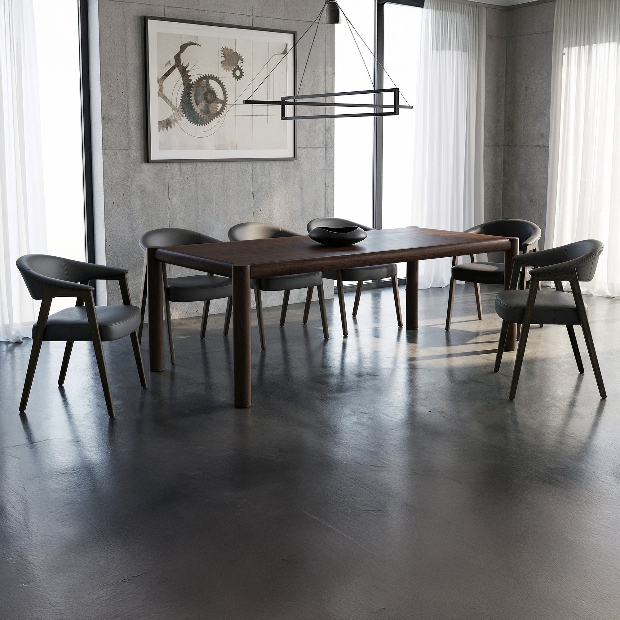 ADVIK Bexley 7-Piece Dining Set - Mocha Black-Dining Set-DECOROLALA