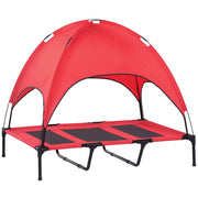 Elevated Pet Bed Dog Cot Portable Outdoor&Indoor Cot Tent Canopy Shelter Instant Red
