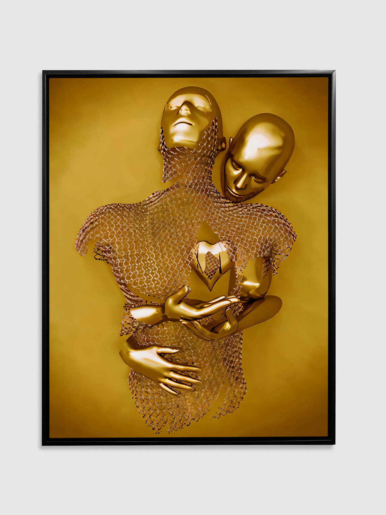AI Love 36" x 48" Canvas Wall Art with Gold Varnish-Canvas Print-DECOROLALA