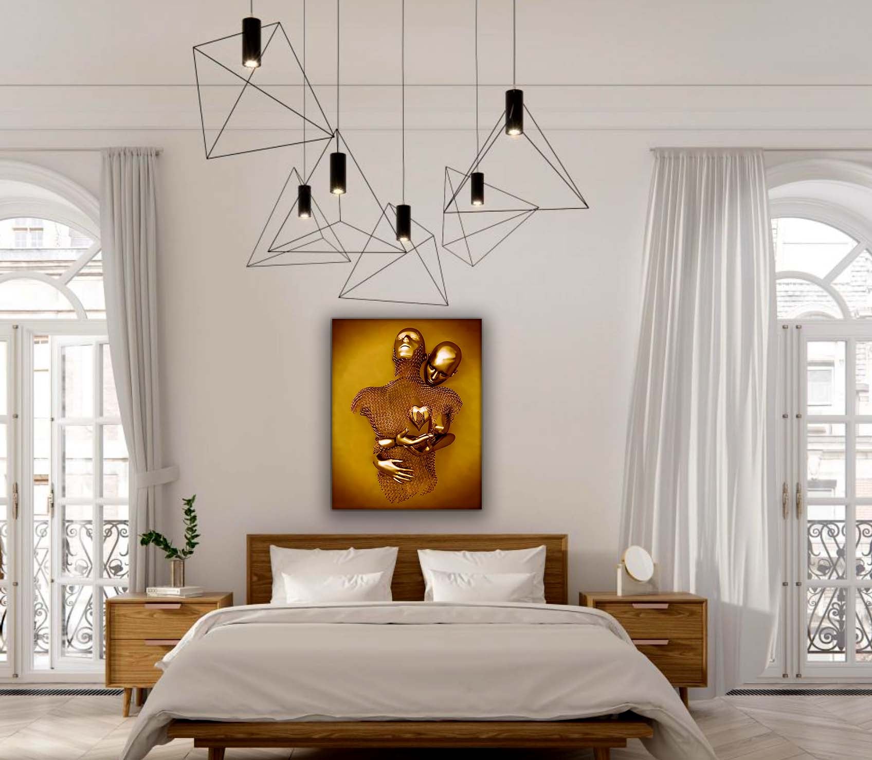 AI Love 36" x 48" Canvas Wall Art with Gold Varnish-Canvas Print-DECOROLALA