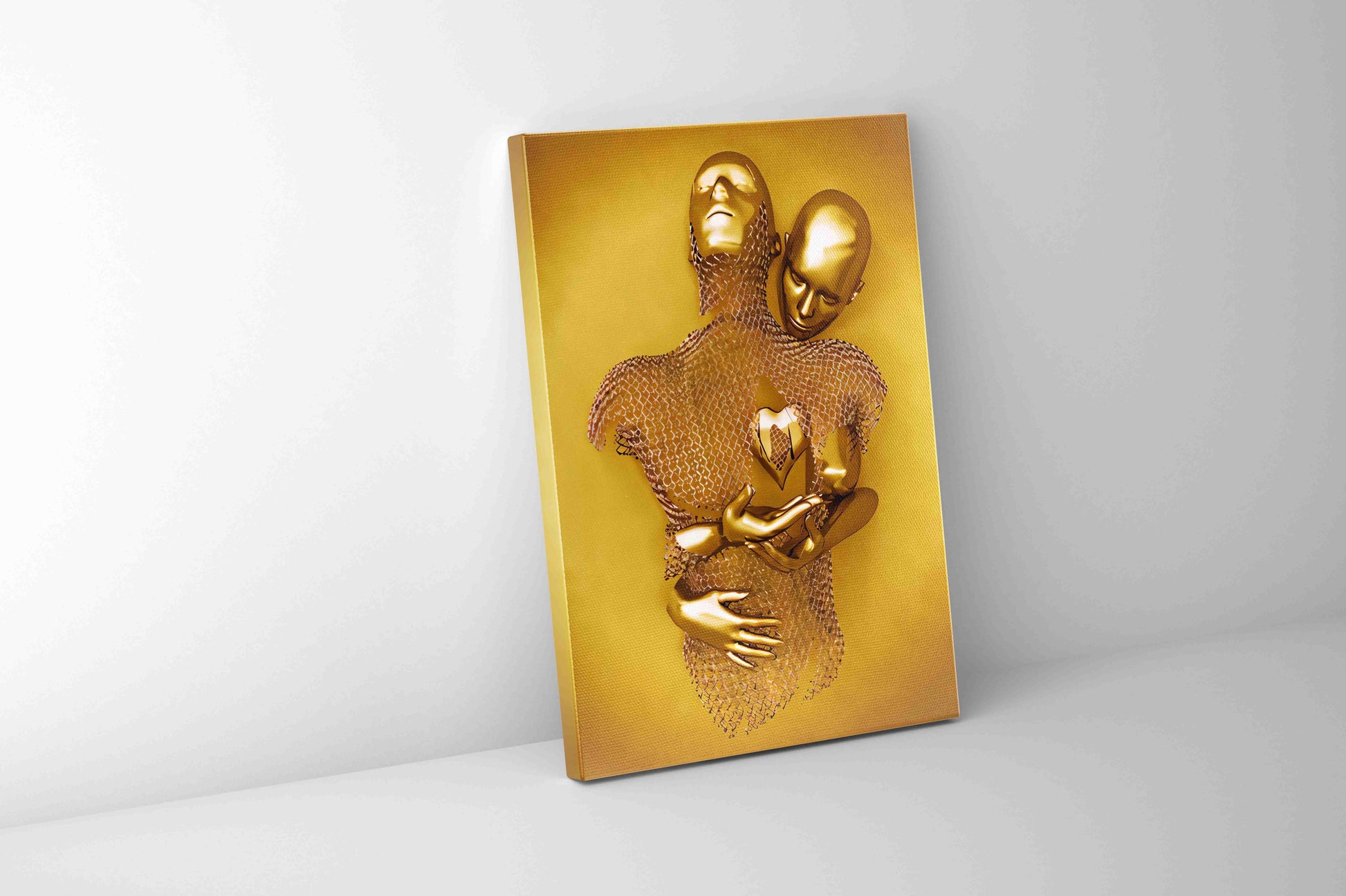 AI Love 36" x 48" Canvas Wall Art with Gold Varnish-Canvas Print-DECOROLALA