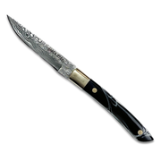 AKARI Skinner Black Knife 3.5 inch with Original Leather Sheath-Skinner Knife-DECOROLALA