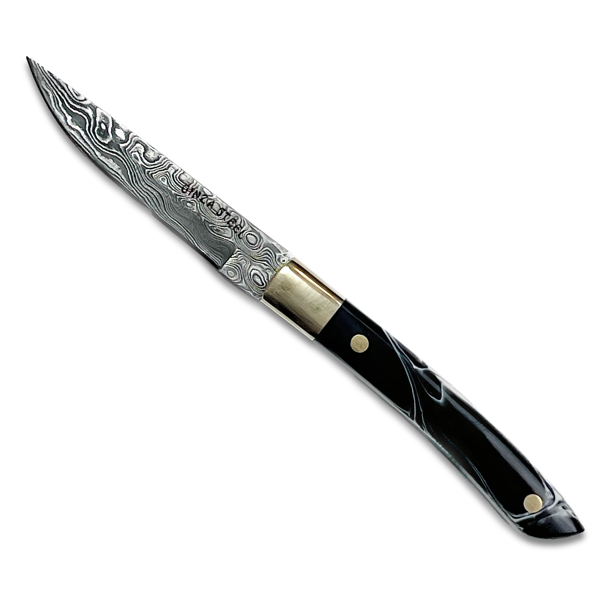 AKARI Skinner Black Knife 3.5 inch with Original Leather Sheath-Skinner Knife-DECOROLALA