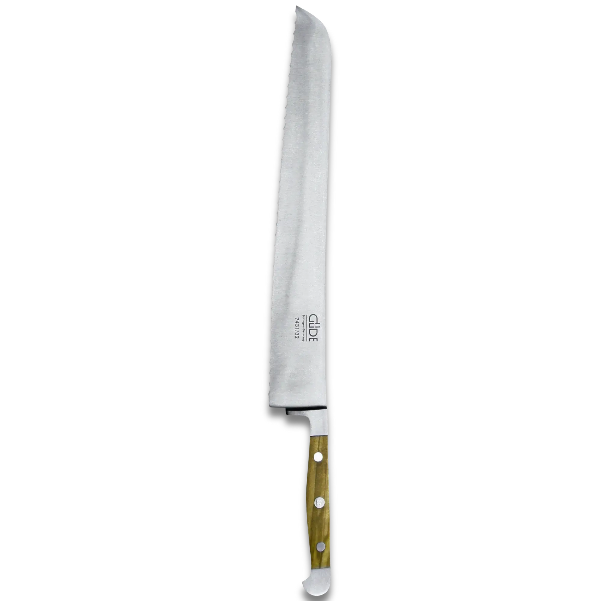 ALPHA OLIVE | Bread Knife Franz Dude 12.5 " Right hand version | Forged steel / Olive Wood Handle-Bred Knife-DECOROLALA