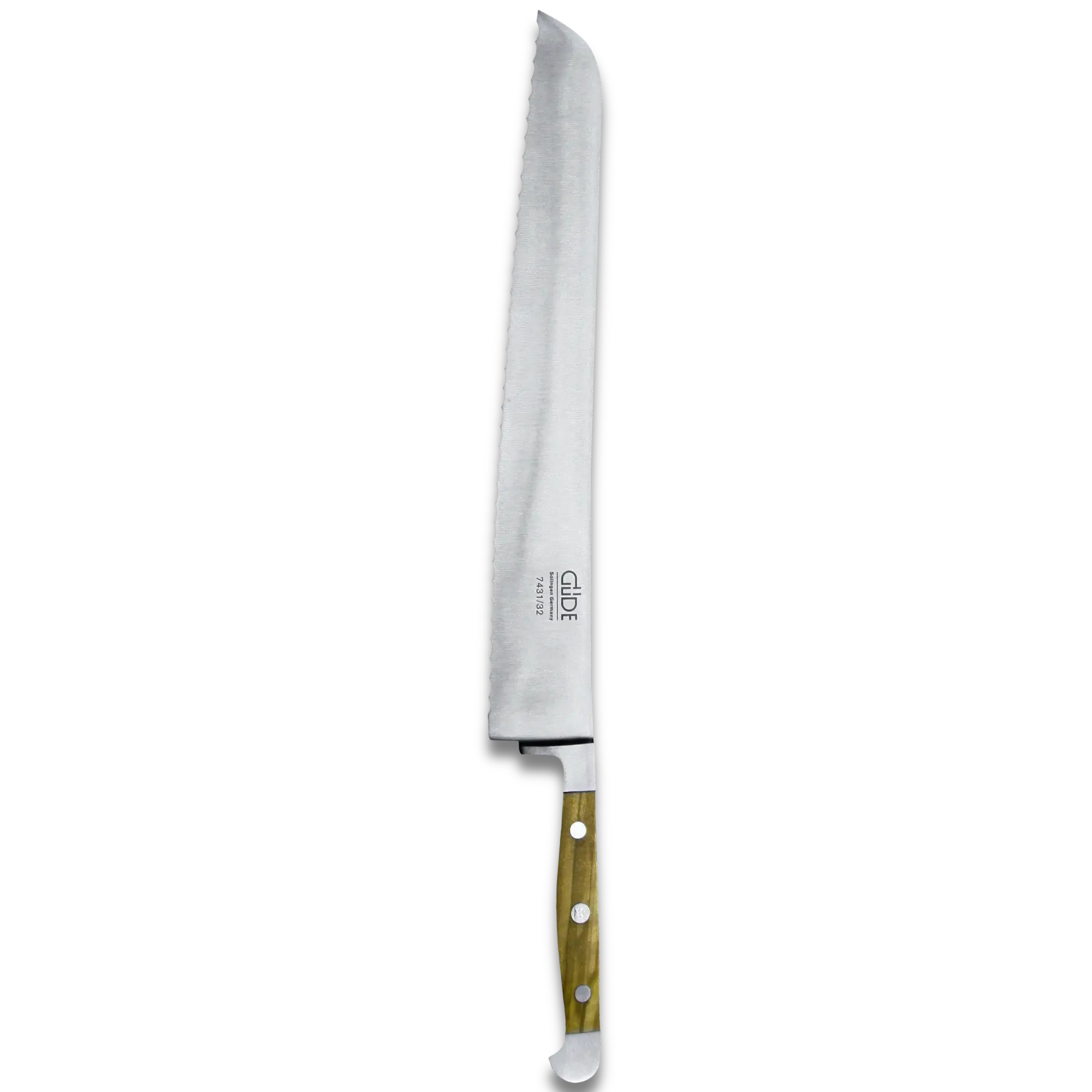 ALPHA OLIVE | Bread Knife Franz Dude 12.5 " Right hand version | Forged steel / Olive Wood Handle-Bred Knife-DECOROLALA