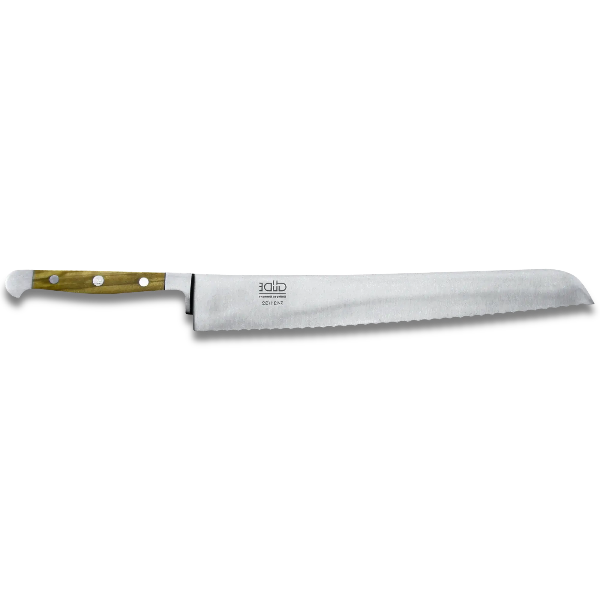 ALPHA OLIVE | Bread Knife Franz Dude 12.5 " Right hand version | Forged steel / Olive Wood Handle-Bred Knife-DECOROLALA