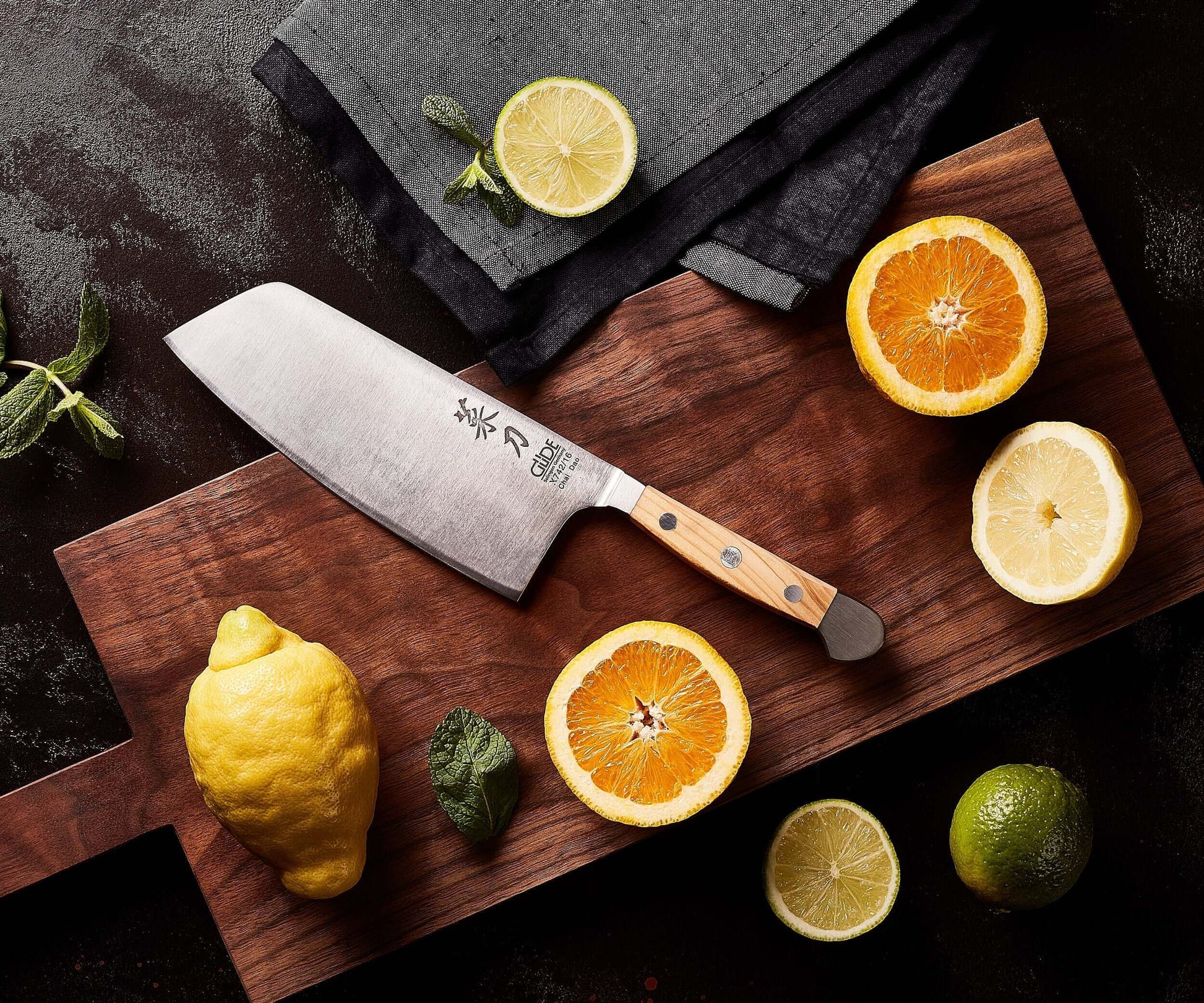 ALPHA OLIVE | Chai Dao Chinese Chef Knife 6 1/2" Blade | Forged Steel/Olive Wood Handle-Chef Knife-DECOROLALA