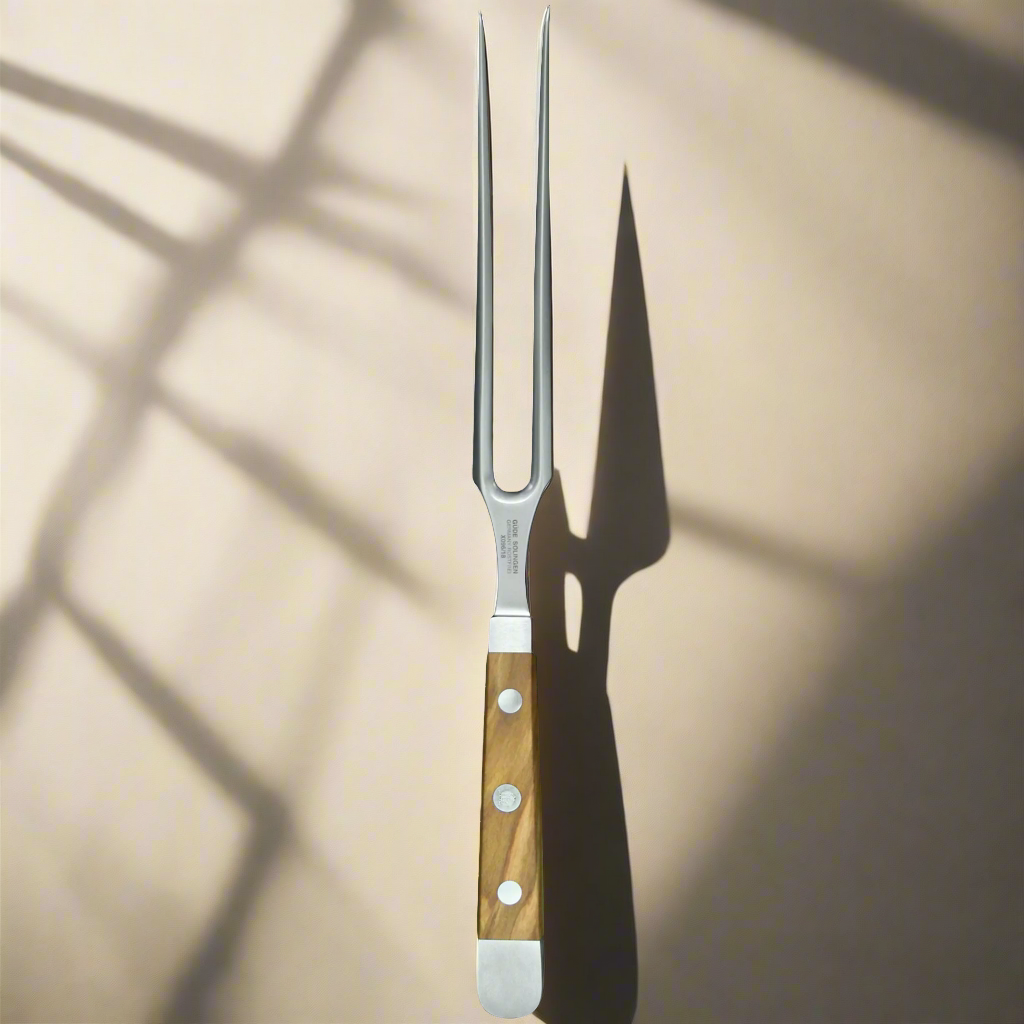 ALPHA OLIVE | Meat Fork 7" | Forged Steel / Olive wood handle-Carving Knife-DECOROLALA