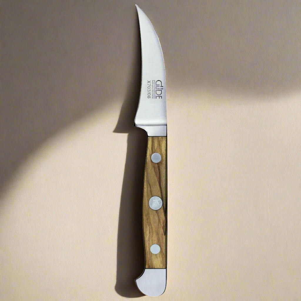 ALPHA OLIVE | Pairing Knife 2.36" | Forged Steel / Olive wood handle-Carving Knife-DECOROLALA