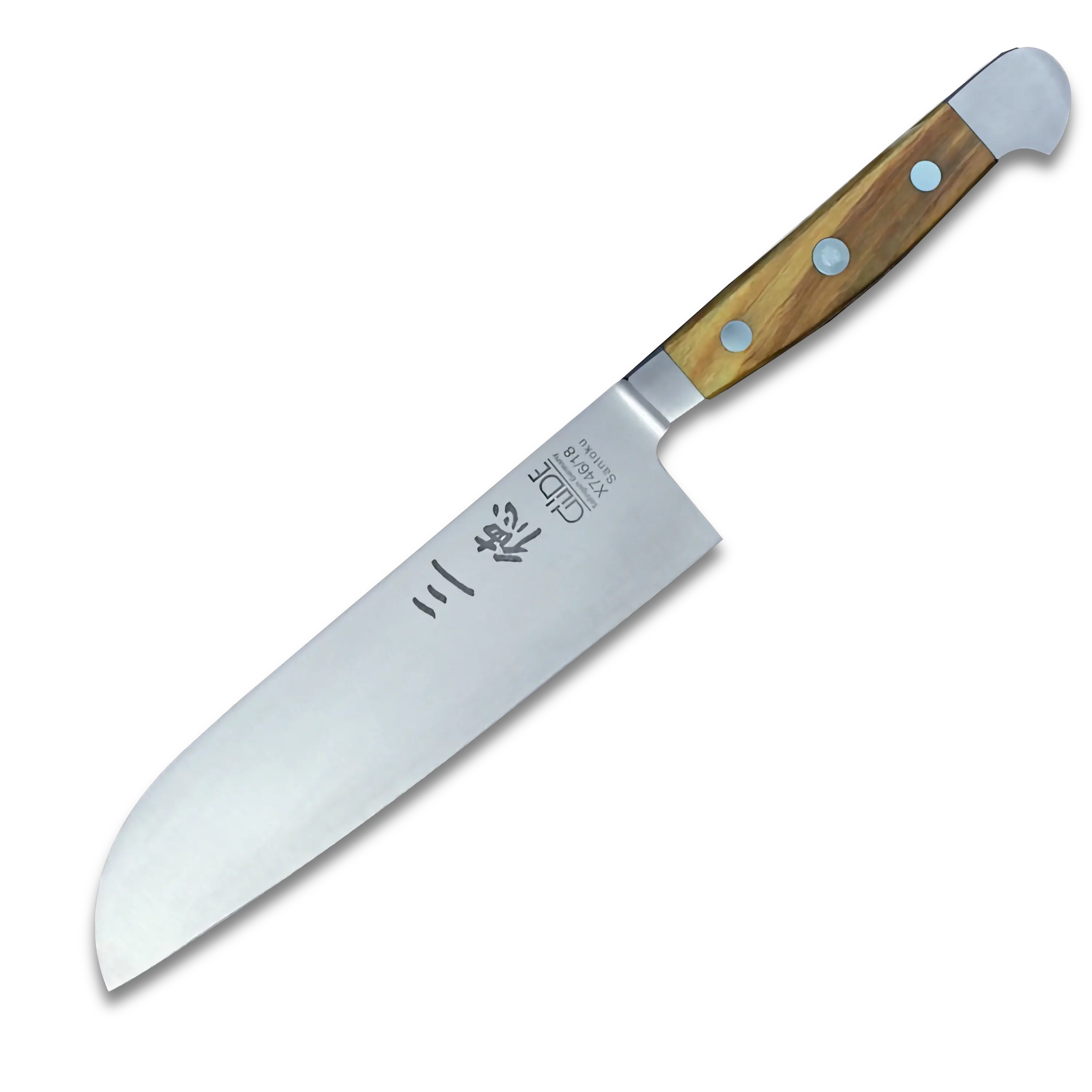 ALPHA OLIVE | Santoku Knife Smooth Blade 7 inch | Forged Steel / Olive wood handle-Santoku Knife-DECOROLALA
