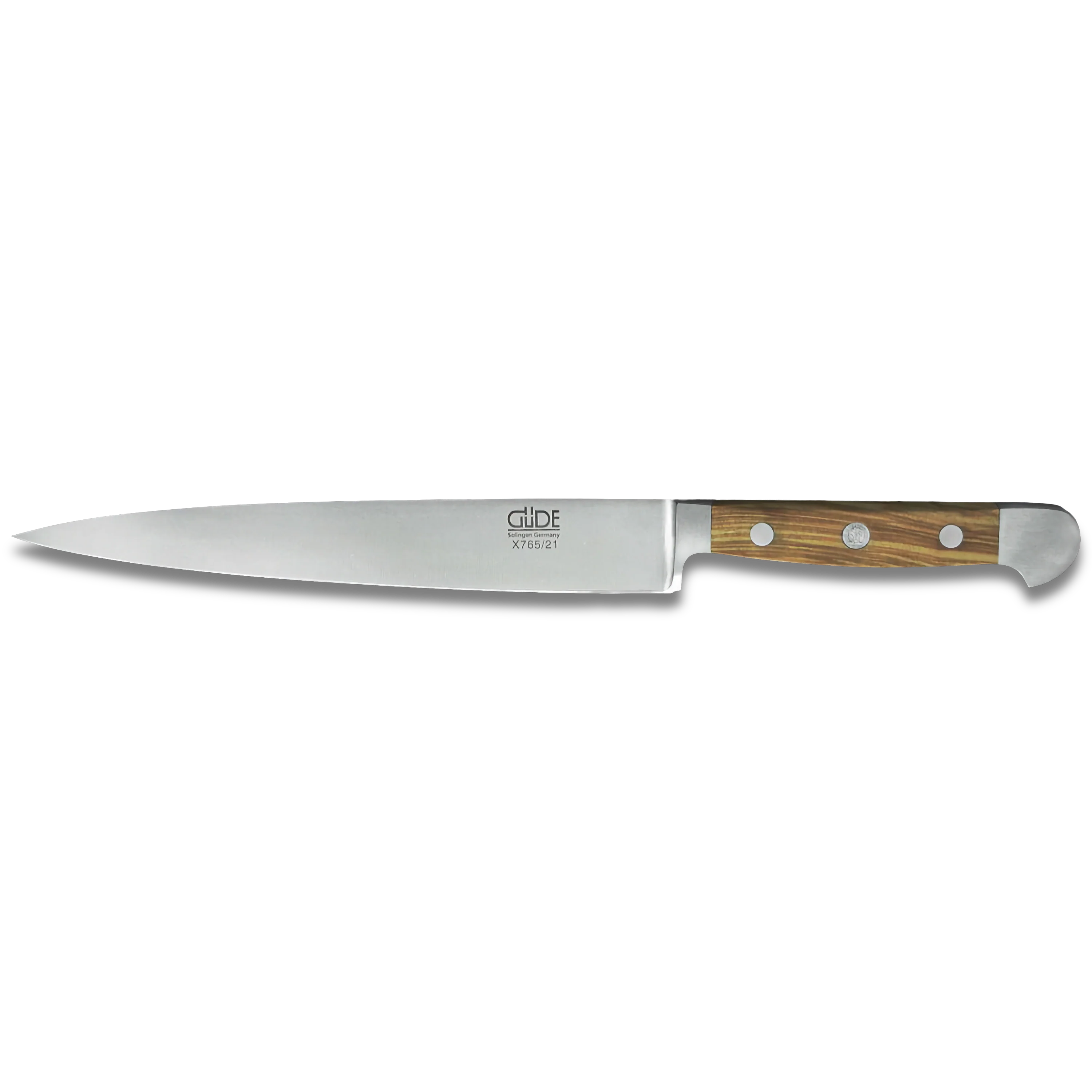 ALPHA OLIVE | Slicing / HAM Knife 8" | Forged Steel / Olive wood handle-Carving Knife-DECOROLALA