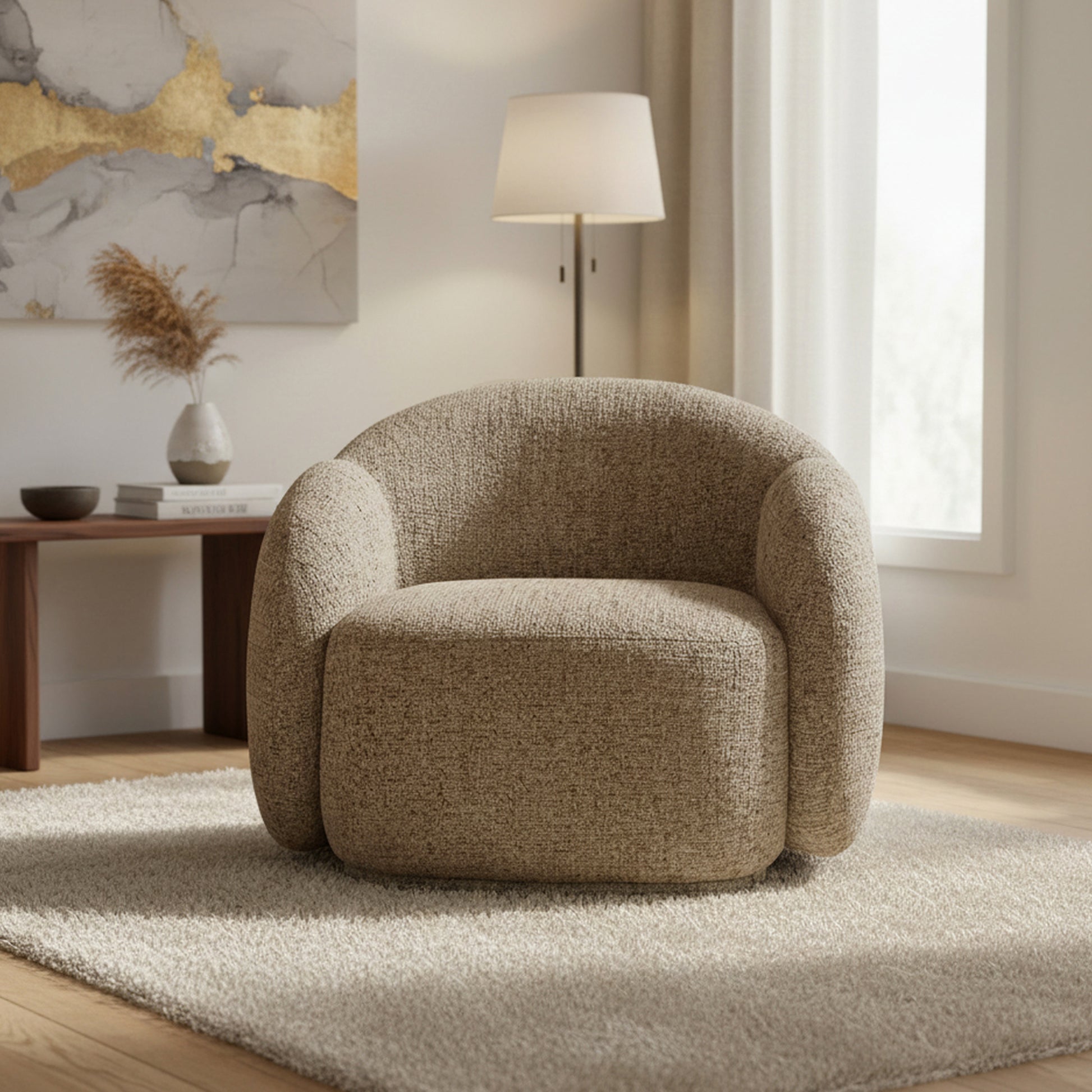 AMRIEL-ACCENT CHAIR-BROWN-Accent Chairs-DECOROLALA