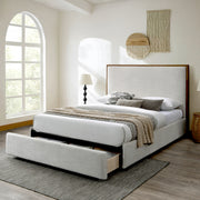 ANDOVER-60" PLATFORM BED w/DRAWER-OAT-DECOROLALA