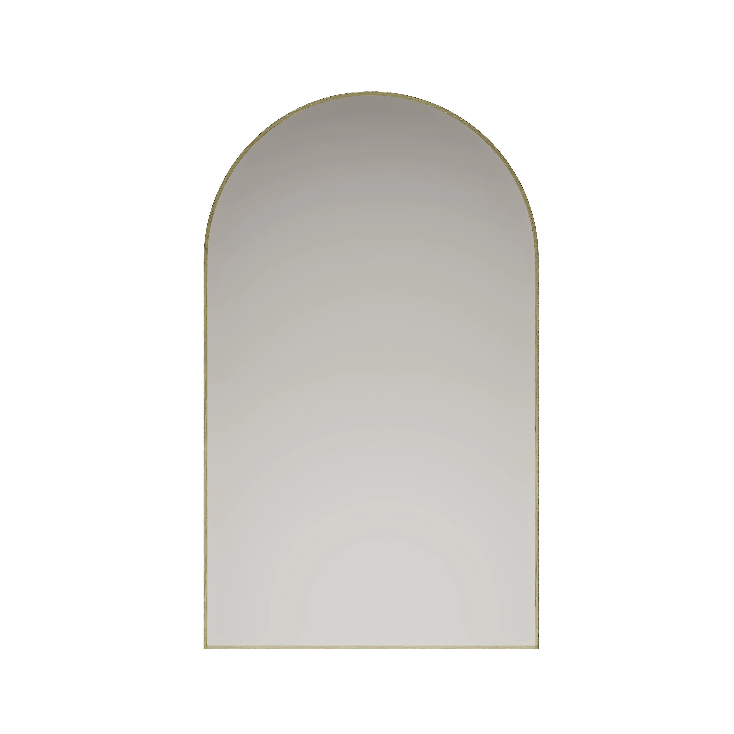 24" Arched Aluminum Frame Mirror in Brushed Gold