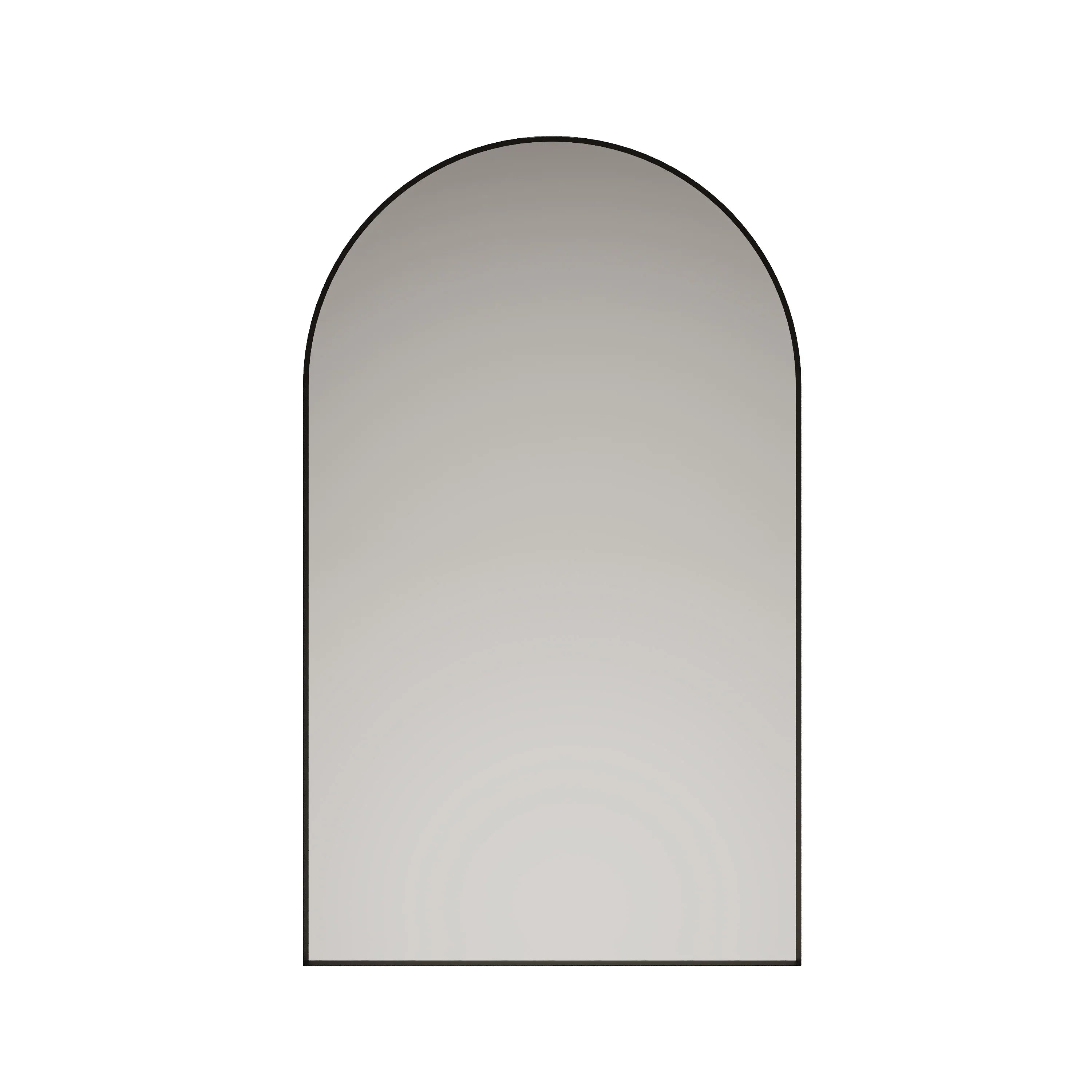 24" Arched Aluminum Frame Mirror in Matte Black