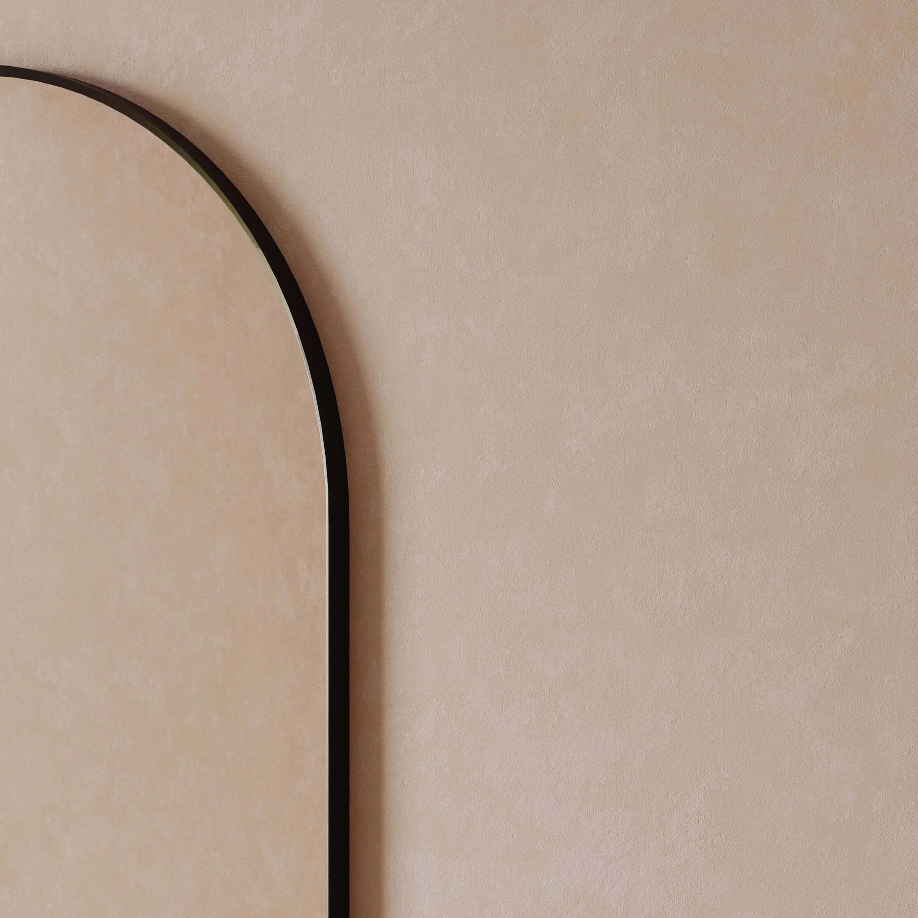 24" Arched Aluminum Frame Mirror in Matte Black