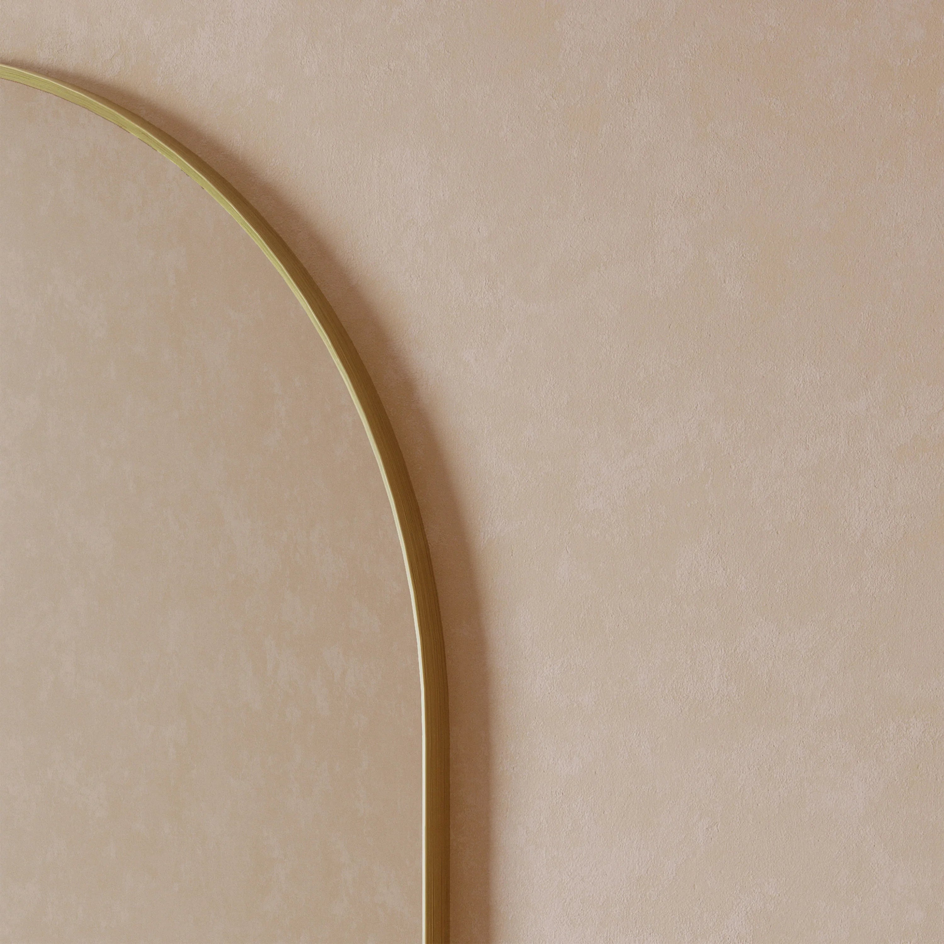 30" Arched Aluminum Frame Mirror in Brushed Gold