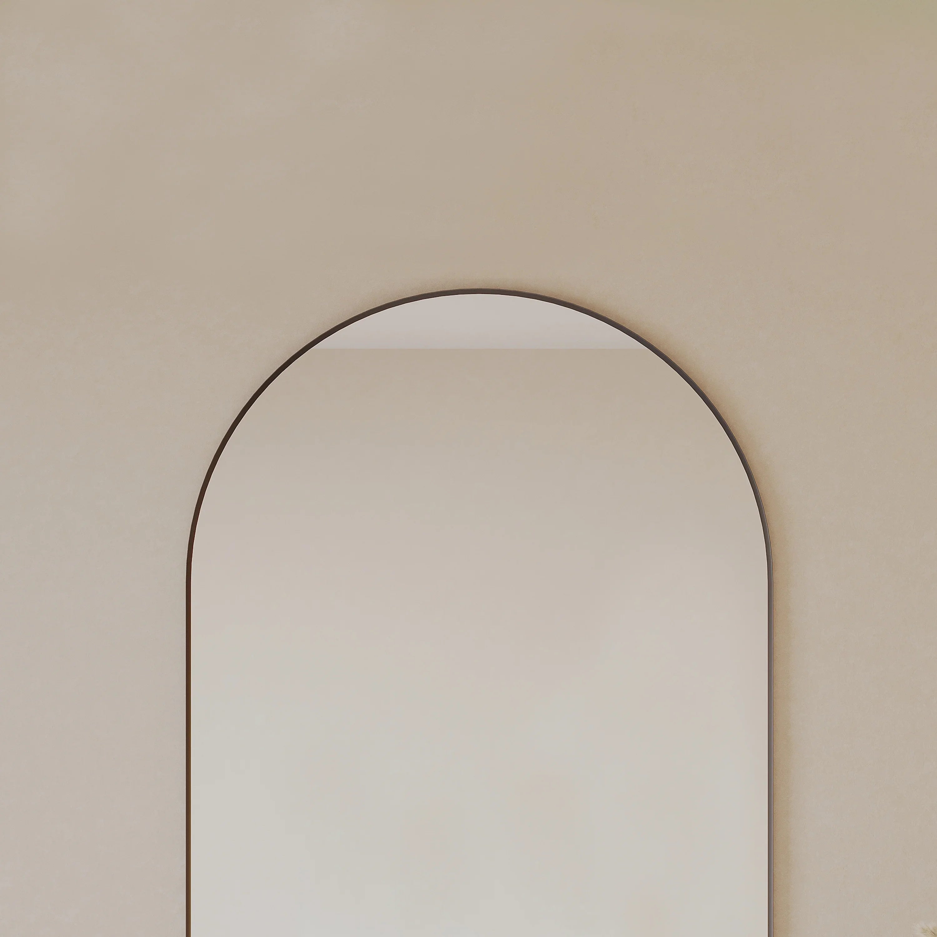 30" Arched Aluminum Frame Mirror in Matte Black