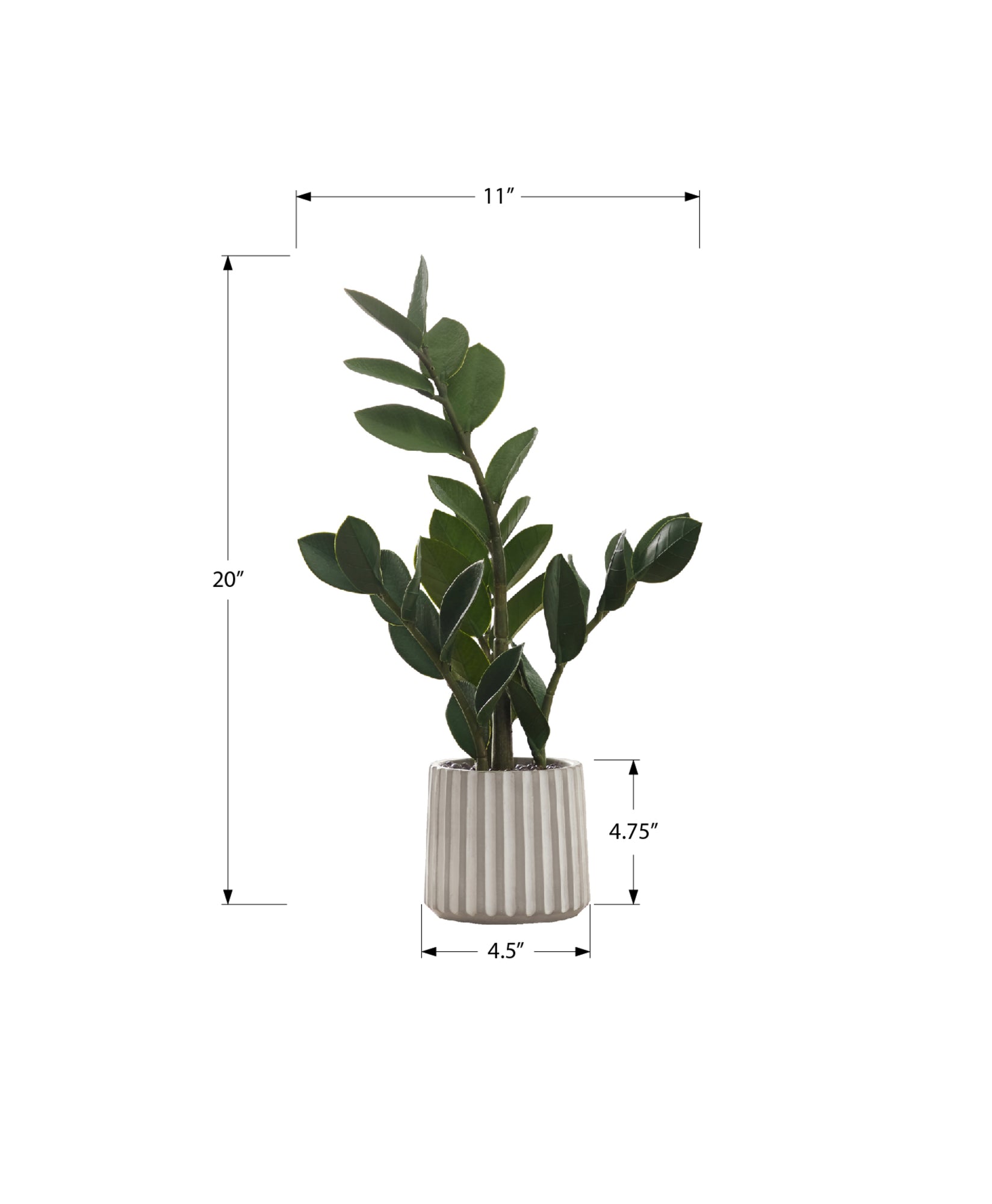 ARTIFICIAL PLANT - 20"H / INDOOR ZZ IN A 5" CEMENT POT-Artificial Plant-DECOROLALA