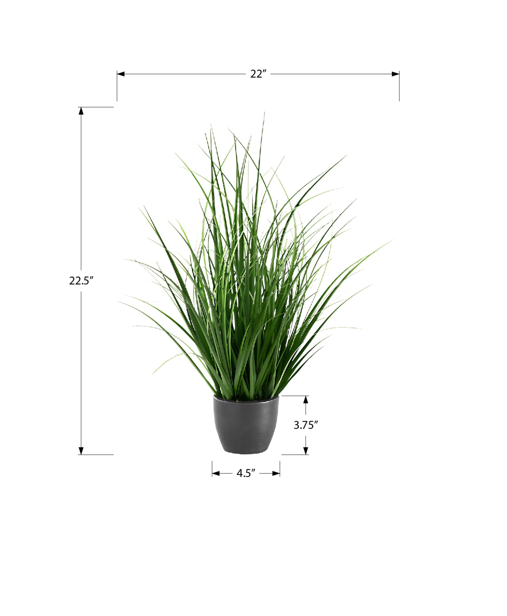 ARTIFICIAL PLANT - 23"H / INDOOR GRASS IN A 4" BLACK POT-Artificial Plant-DECOROLALA
