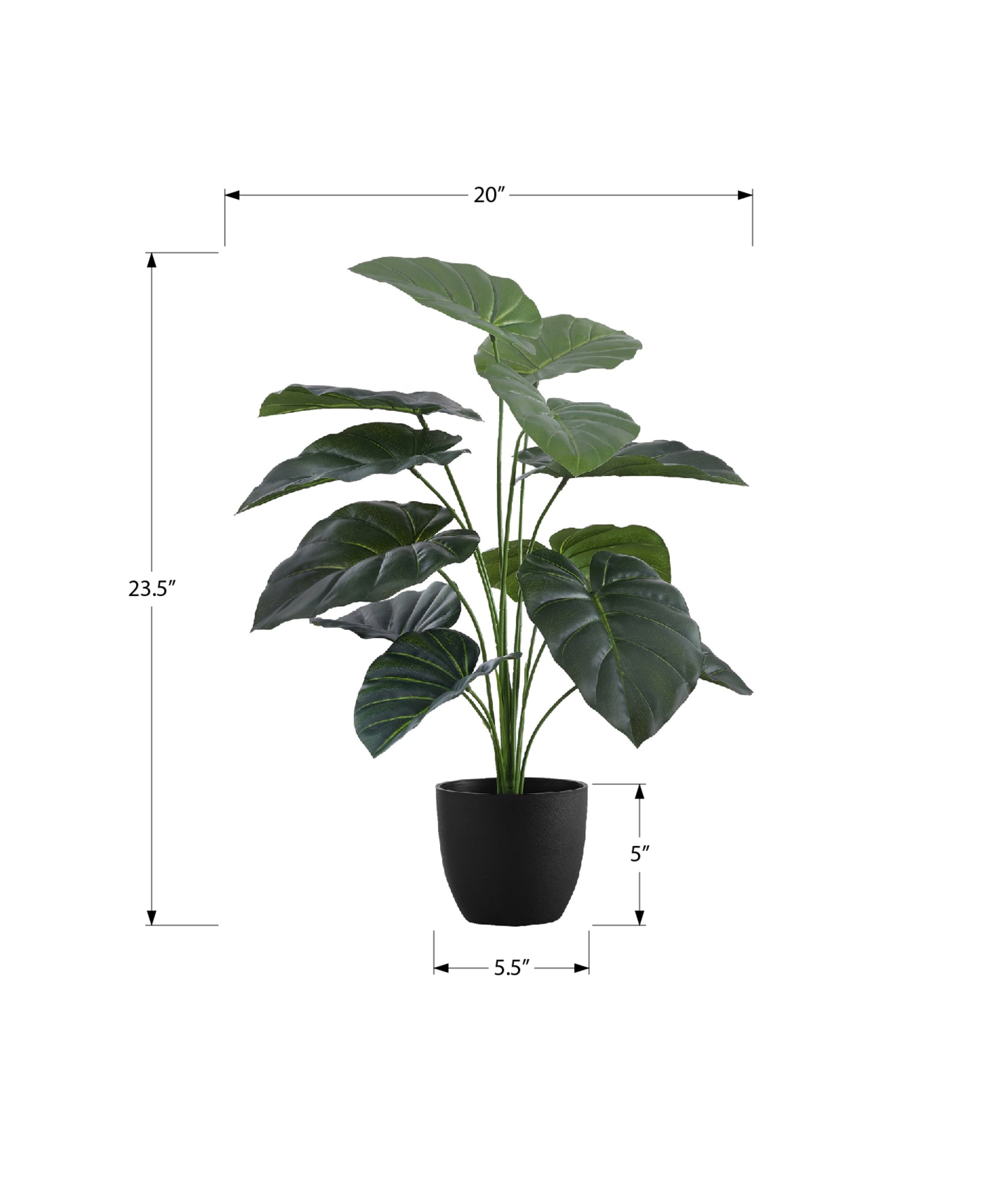 ARTIFICIAL PLANT - 24"H / INDOOR ALOCASIA IN A 5" POT-Artificial Plant-DECOROLALA