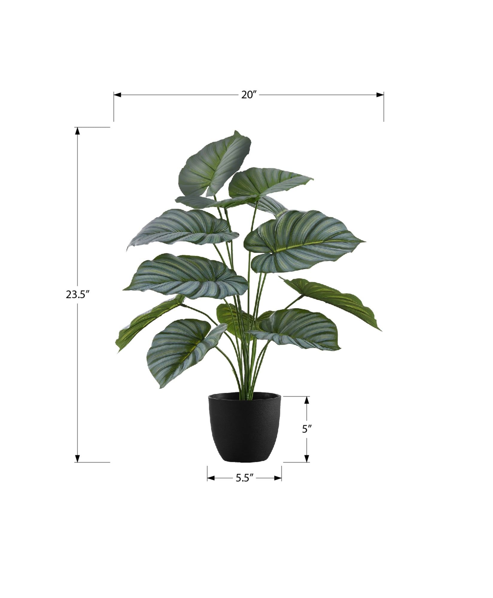 ARTIFICIAL PLANT - 24"H / INDOOR CALATHEA IN A 5" POT-Artificial Plant-DECOROLALA