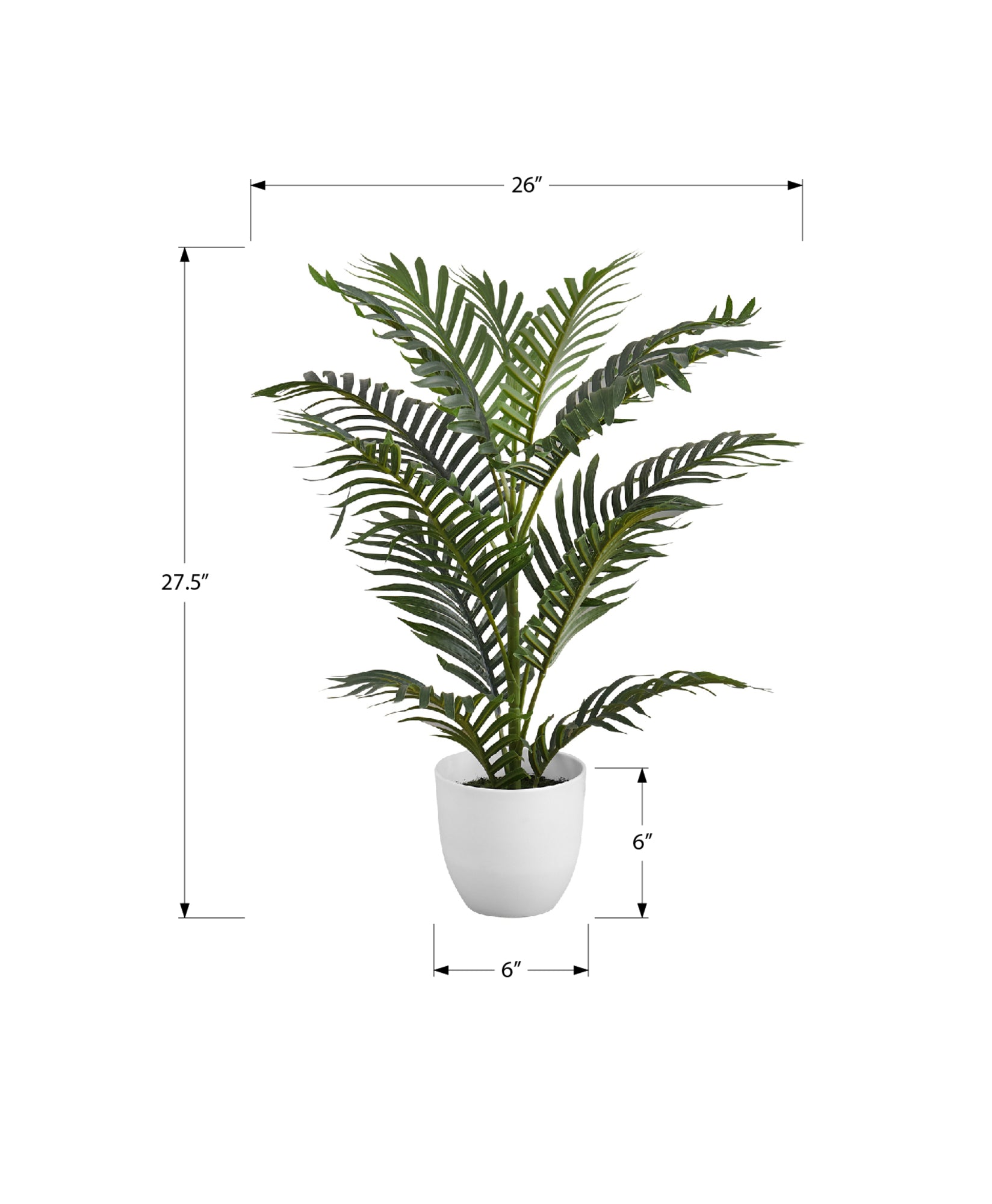ARTIFICIAL PLANT - 28"H / INDOOR PALM IN A 6" POT-Artificial Plant-DECOROLALA