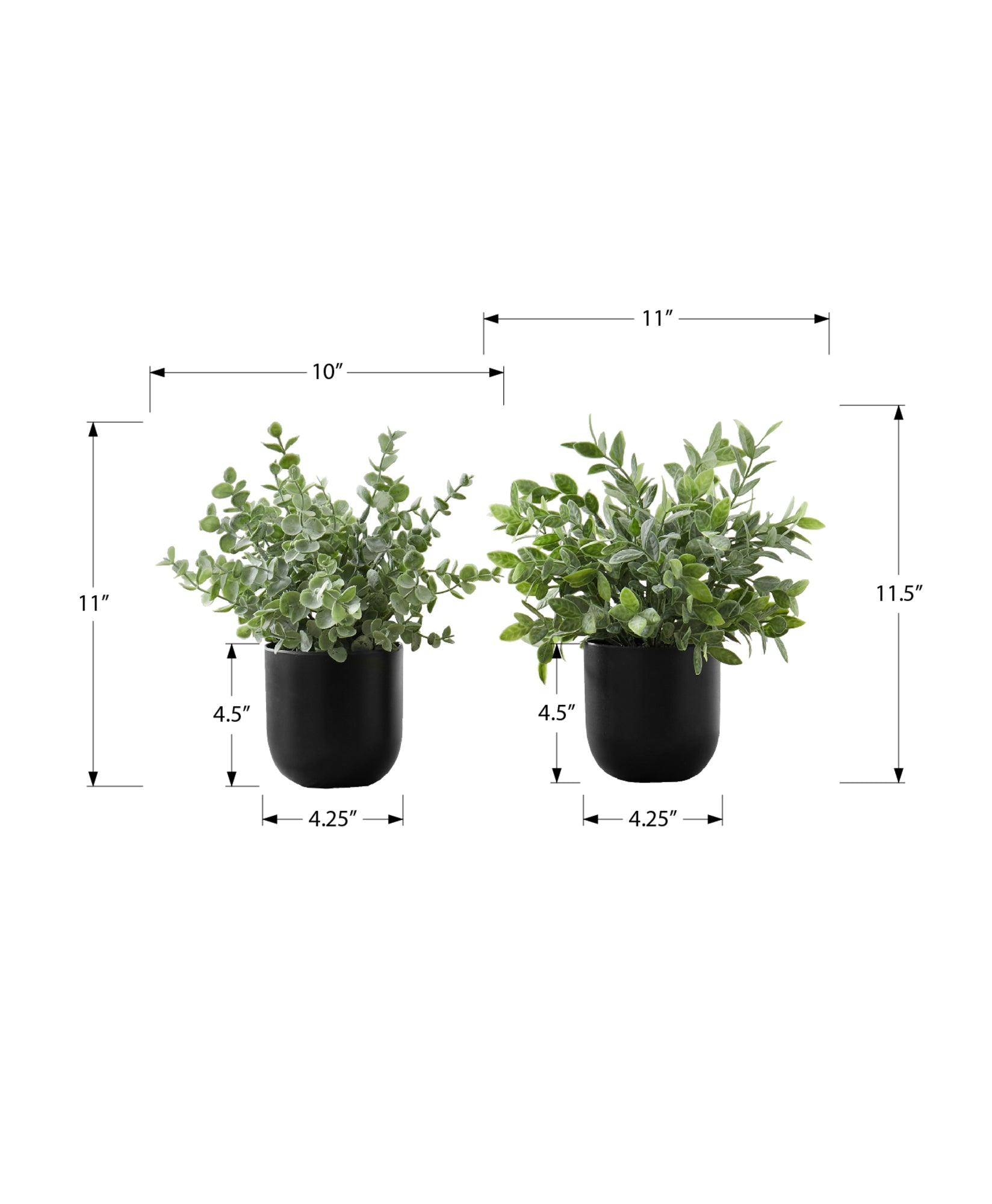 ARTIFICIAL PLANT - 2PCS / 11"H EUCALYPTUS/ GRASS / 5" POT-Artificial Plant-DECOROLALA
