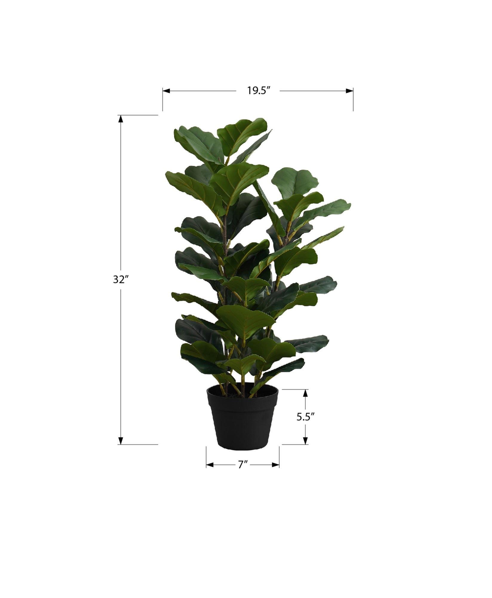 ARTIFICIAL PLANT - 32"H / INDOOR FIDDLE IN A 6" POT-Artificial Plant-DECOROLALA