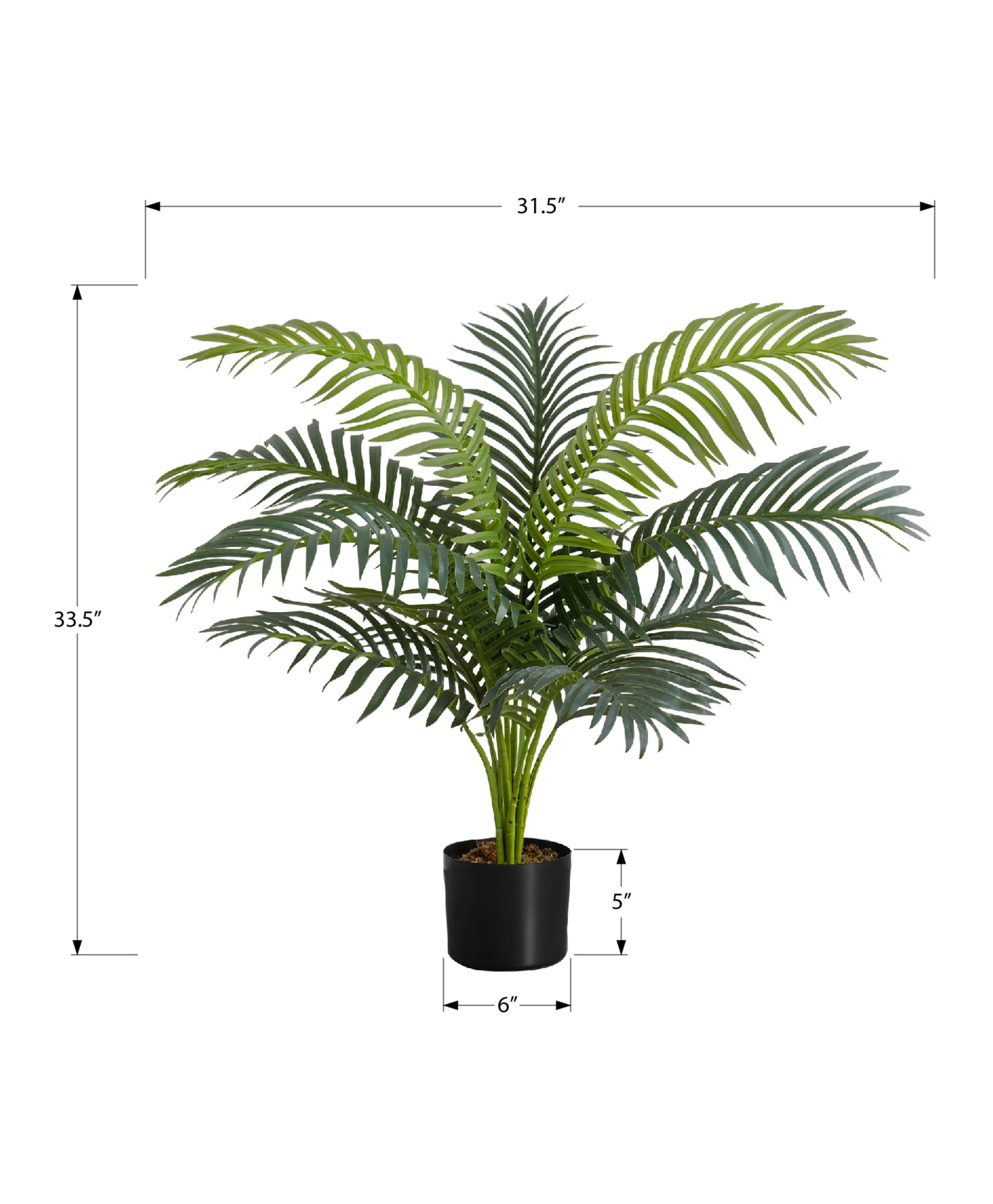 ARTIFICIAL PLANT - 34"H / INDOOR PALM TREE IN A 5" POT-Artificial Plant-DECOROLALA