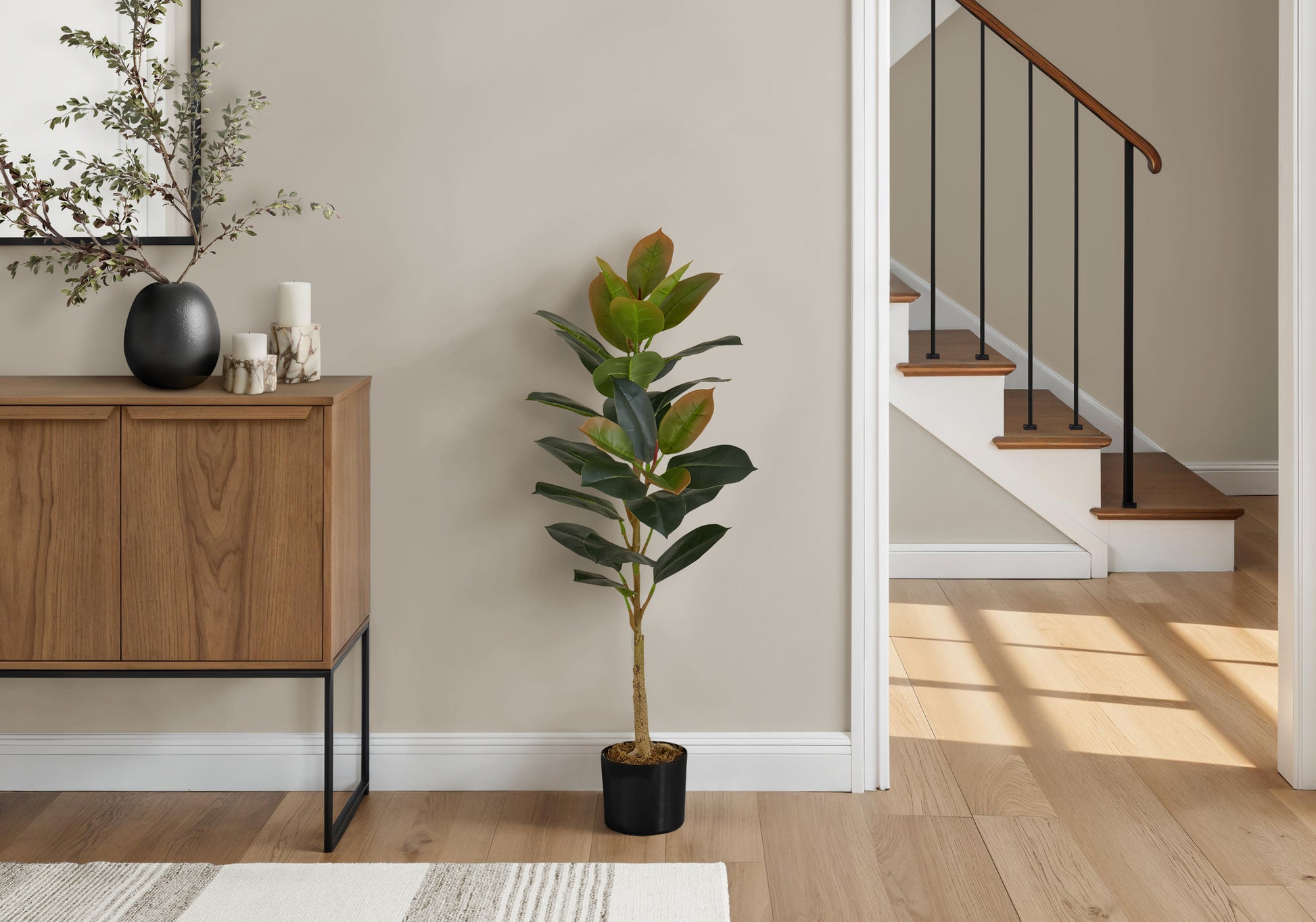 ARTIFICIAL PLANT - 40"H / INDOOR RUBBER TREE IN A 5" POT-Artificial Plant-DECOROLALA