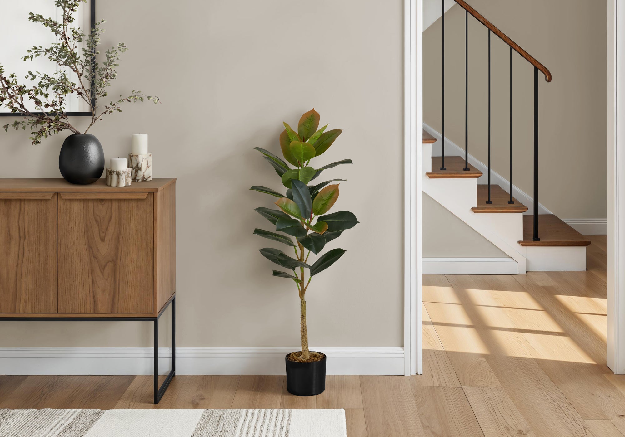 ARTIFICIAL PLANT - 40"H / INDOOR RUBBER TREE IN A 5" POT-Artificial Plant-DECOROLALA