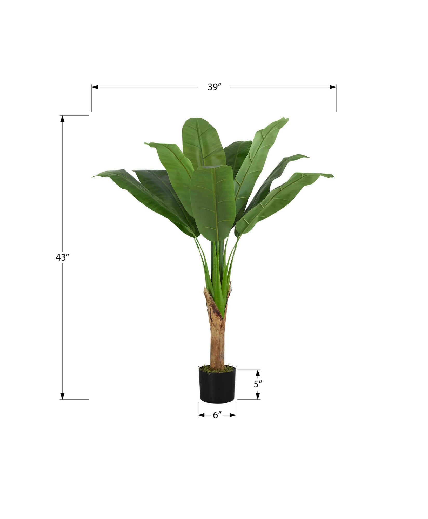 ARTIFICIAL PLANT - 43"H / INDOOR BANANA TREE IN A 5" POT-Artificial Plant-DECOROLALA