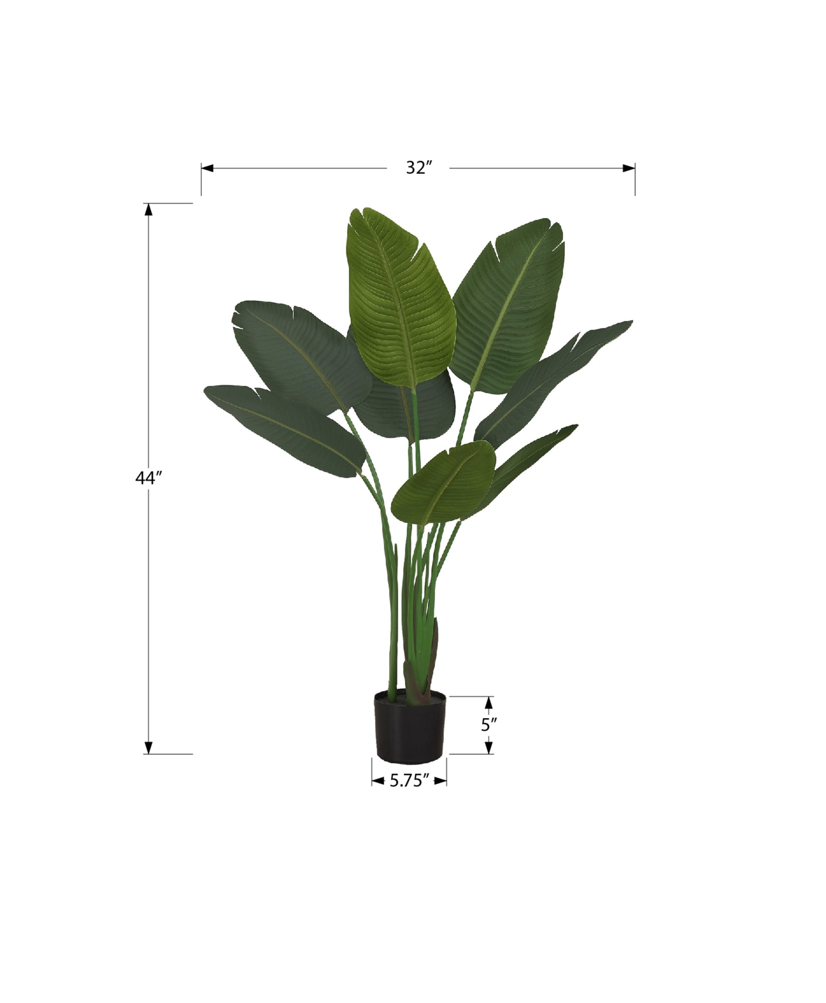 ARTIFICIAL PLANT - 44"H / INDOOR BIRD OF PARADISE 5" POT-Artificial Plant-DECOROLALA