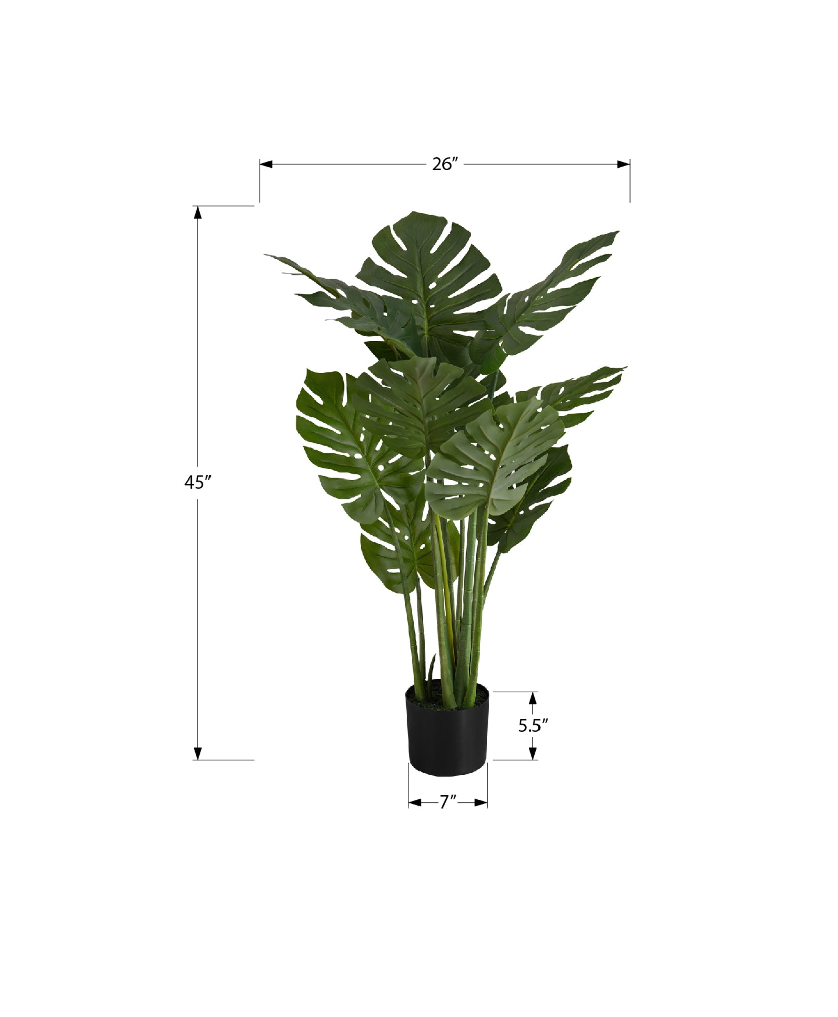 ARTIFICIAL PLANT - 45"H / INDOOR MONSTERA IN A 6" POT-Artificial Plant-DECOROLALA