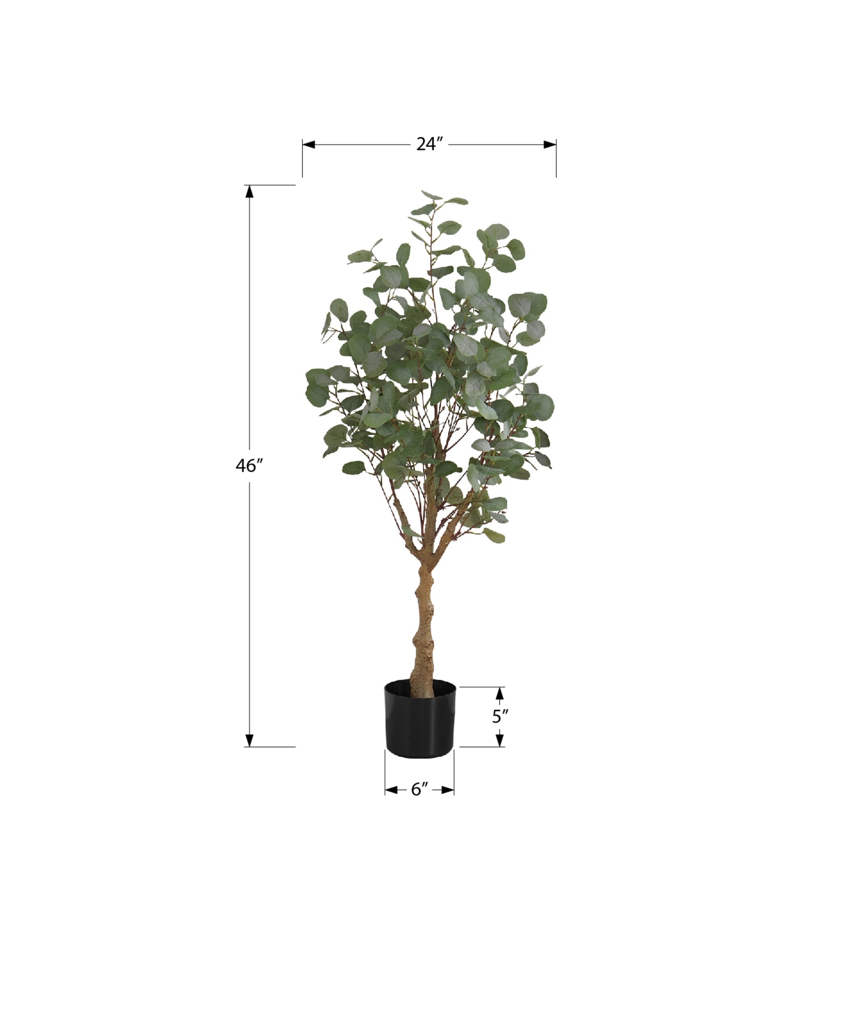 ARTIFICIAL PLANT - 46"H / INDOOR EUCALYPTUS TREE/ 5" POT-Artificial Plant-DECOROLALA